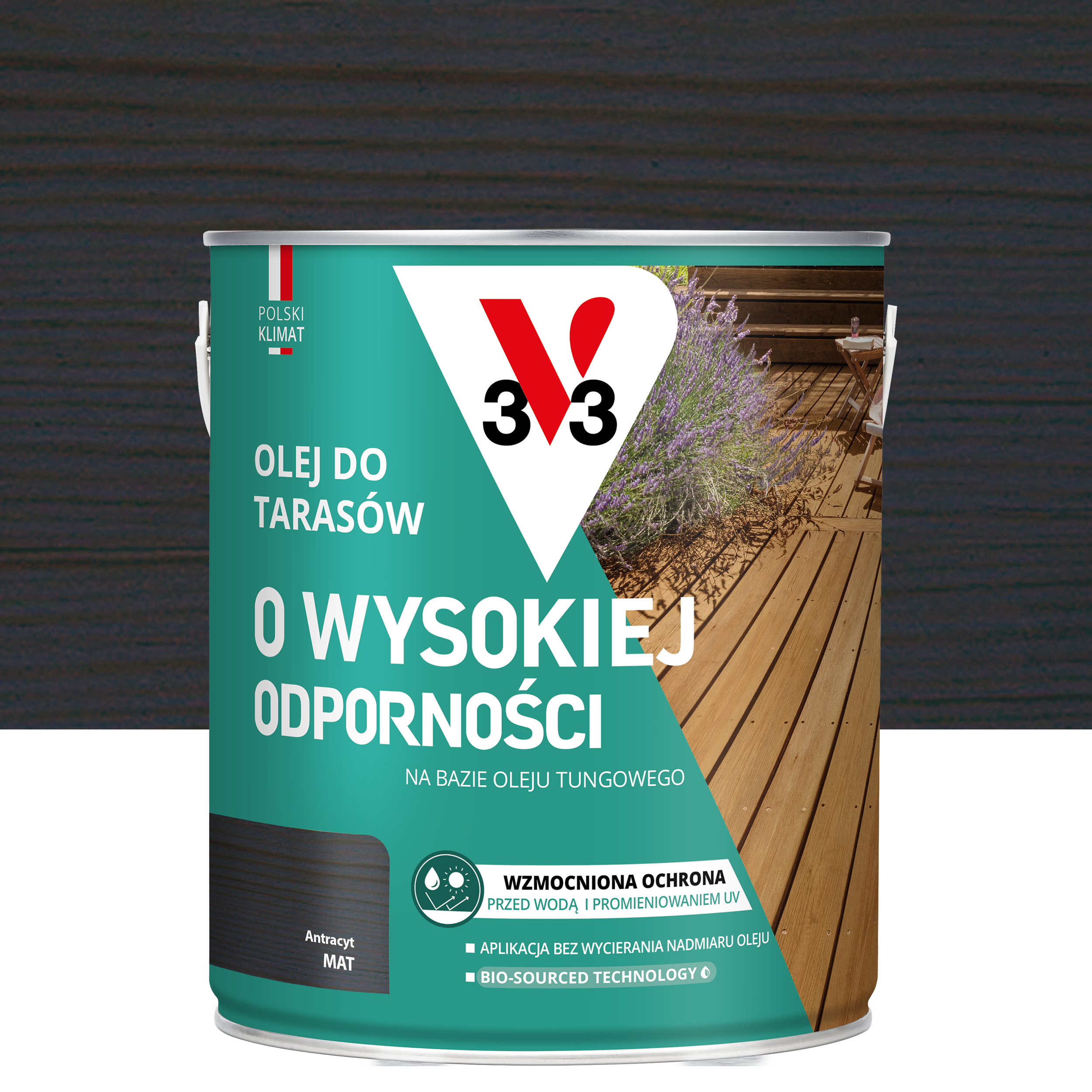 Olej do tarasów Antracyt mat 2.5 l V33
