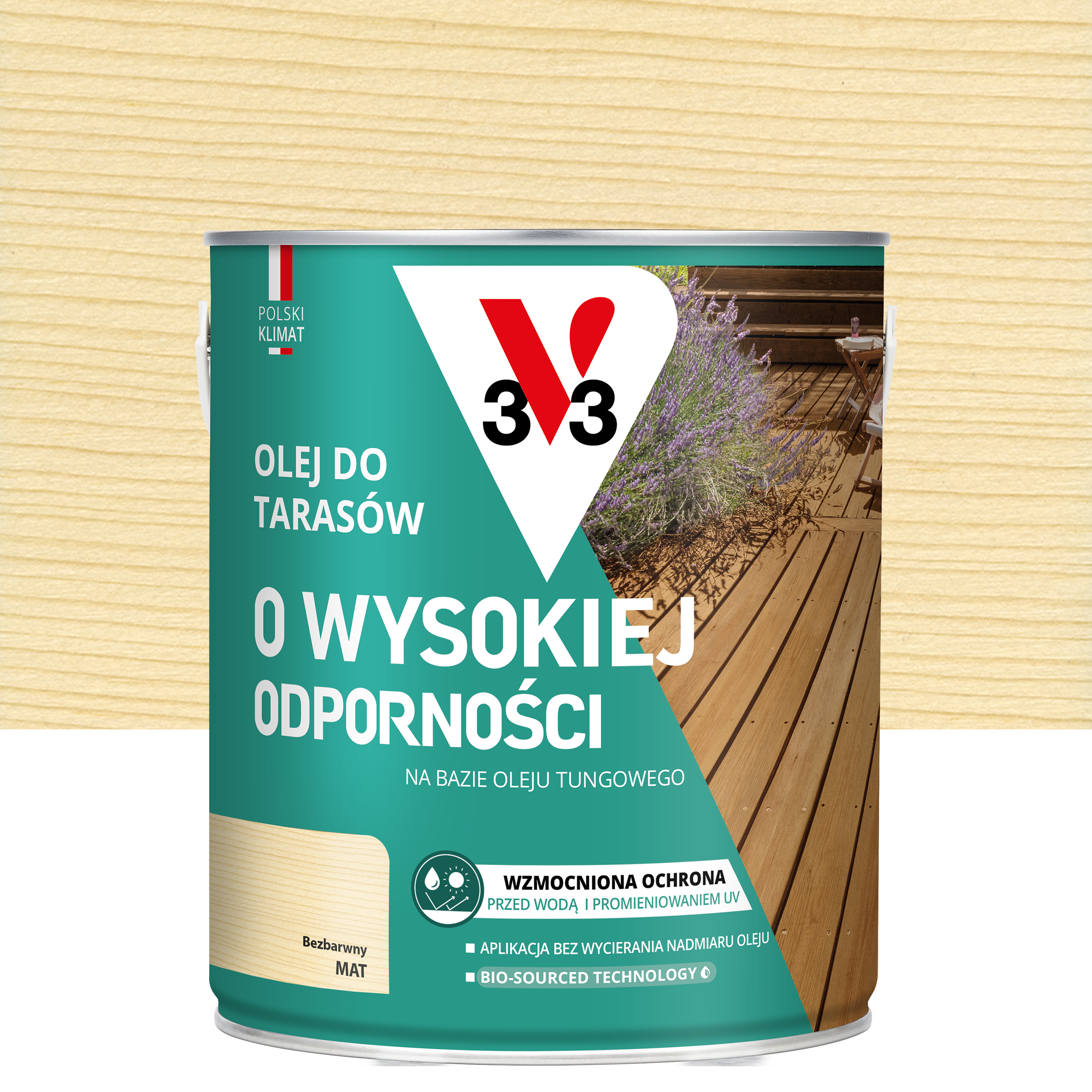 Olej do tarasów Bezbarwny mat 2.5 l V33