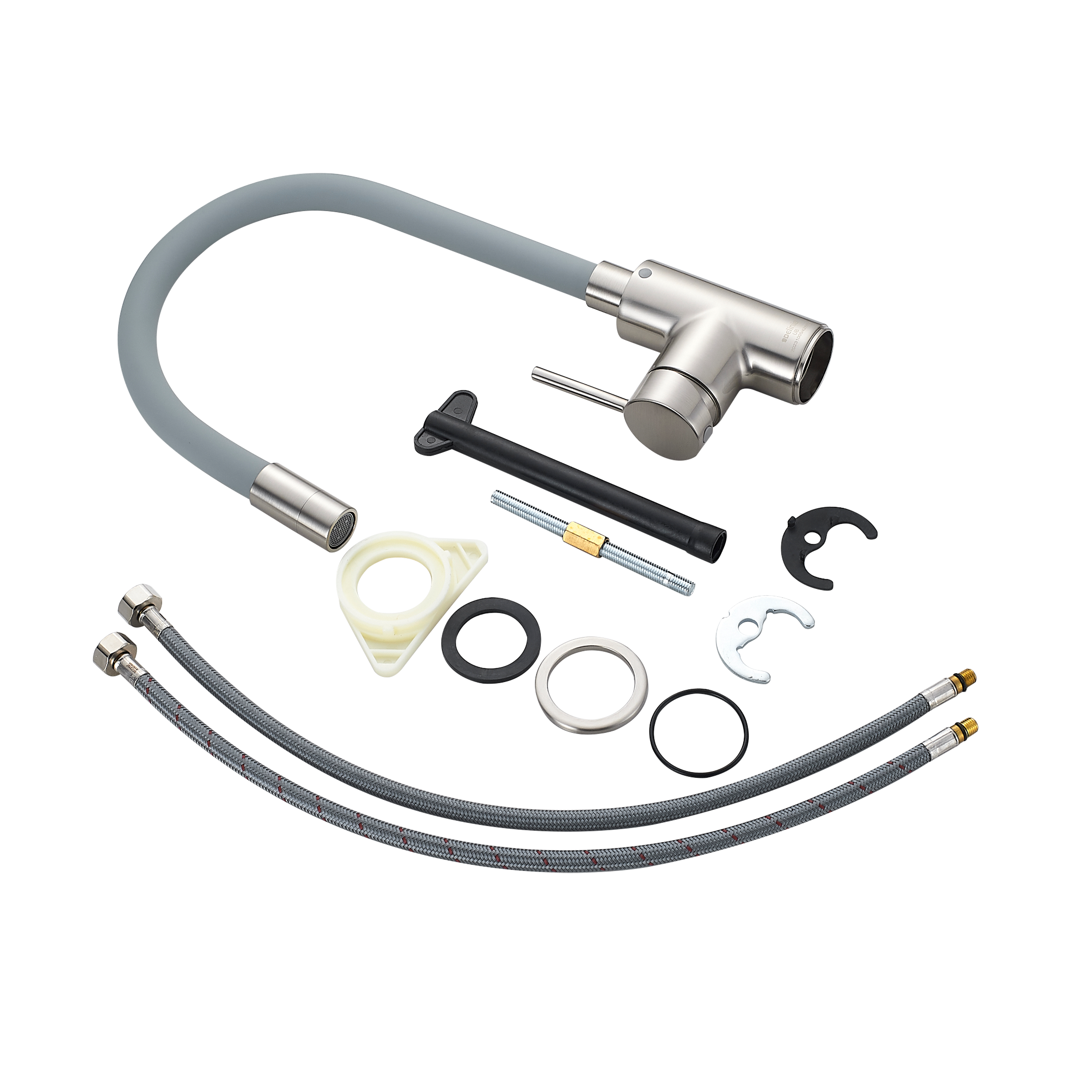 Robinet de cuisine avec bec flexible DELINIA Eleki gris - 6