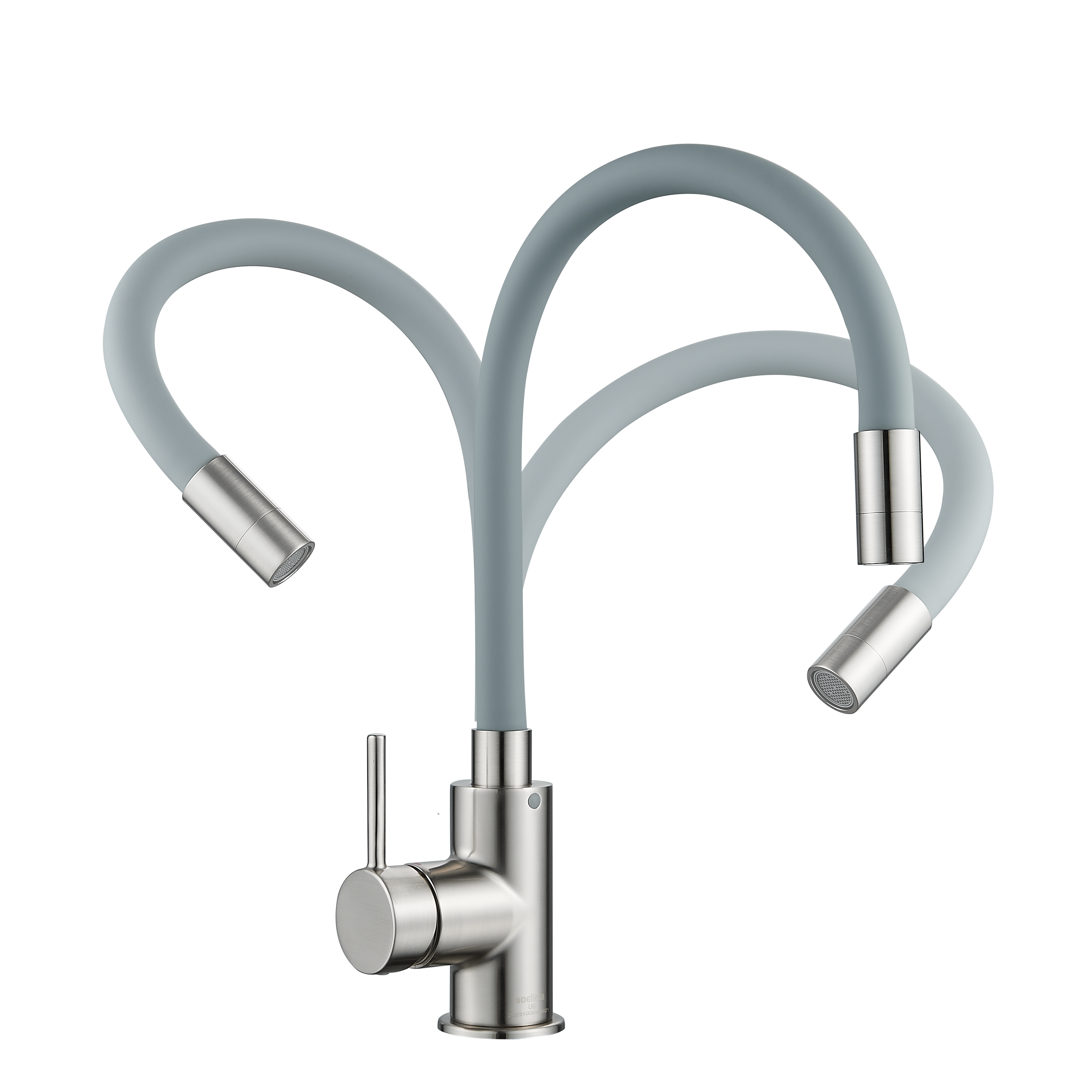 Robinet de cuisine avec bec flexible DELINIA Eleki gris - 3