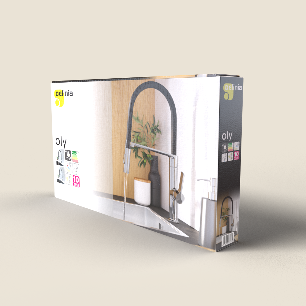 Mitigeur de cuisine avec douchette DELINIA Oly noir / chrome - 13