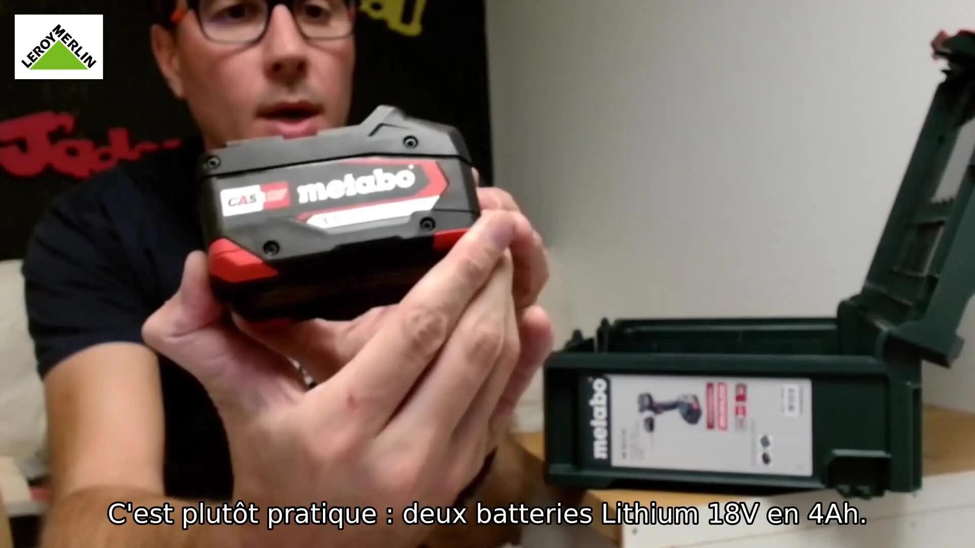 Perceuse à percussion sans fil METABO 18 V 4 Ah, 2 batteries SB 18 LT BL