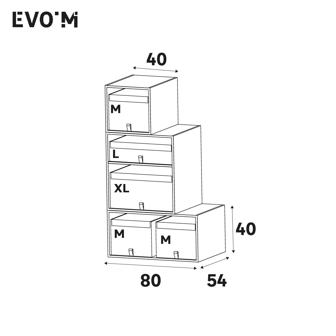 Boîte SPACEO Evo'M S gris Chiné H.29 x l.36 x P.50 cm - 8