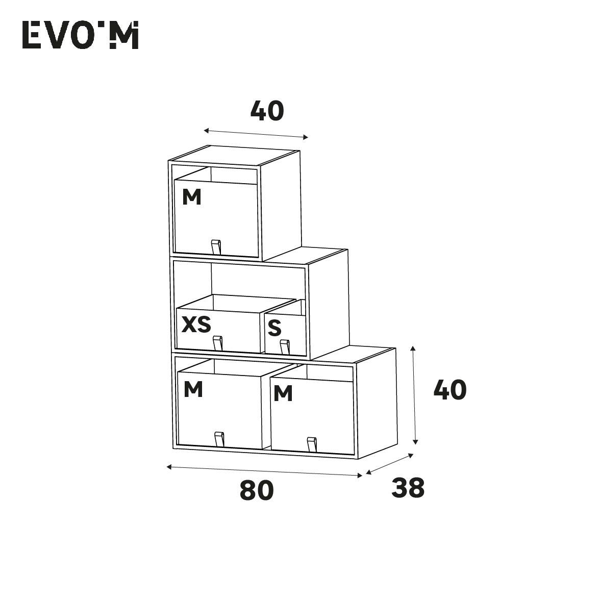 Caixa aberta branco 36x35x29 cm Spaceo Evo'M - 7