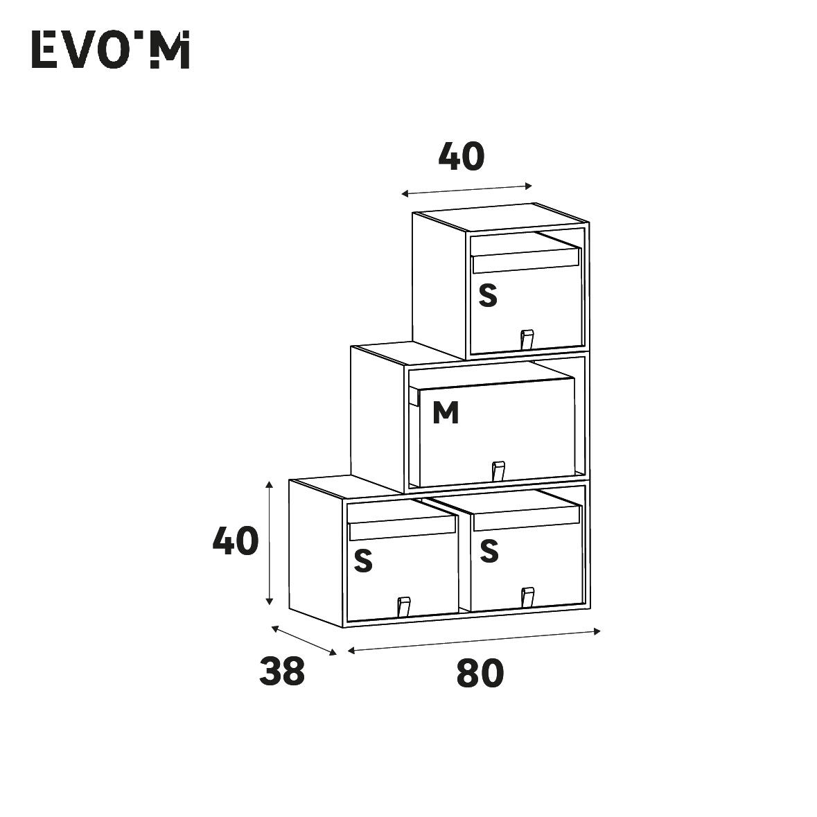 Boîte SPACEO Evo'M S gris Chiné H.29 x l.36 x P.50 cm - 7