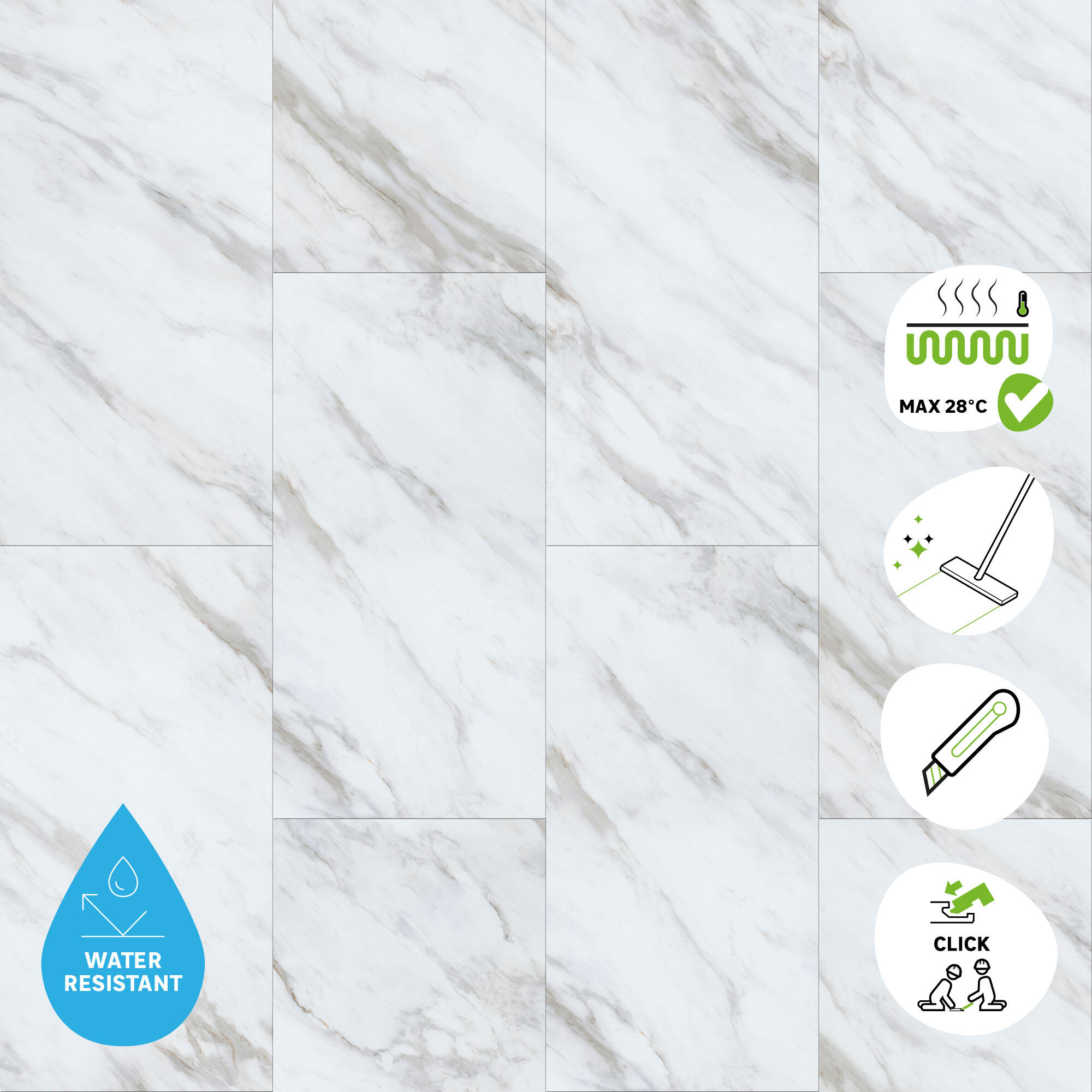 Dalle PVC clipsable medio ARTENS Muskwa 2 marbre - 6