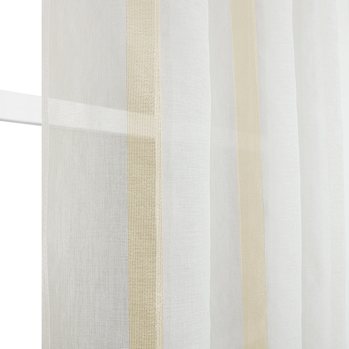 Cortinado ilhós Lorea 140x240cm branco ouro - 3