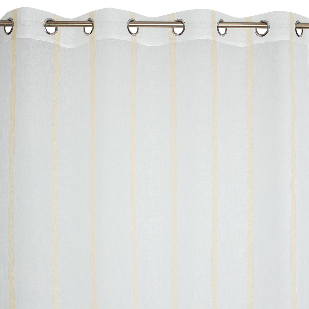 Cortinado ilhós Lorea 140x240cm branco ouro - 2