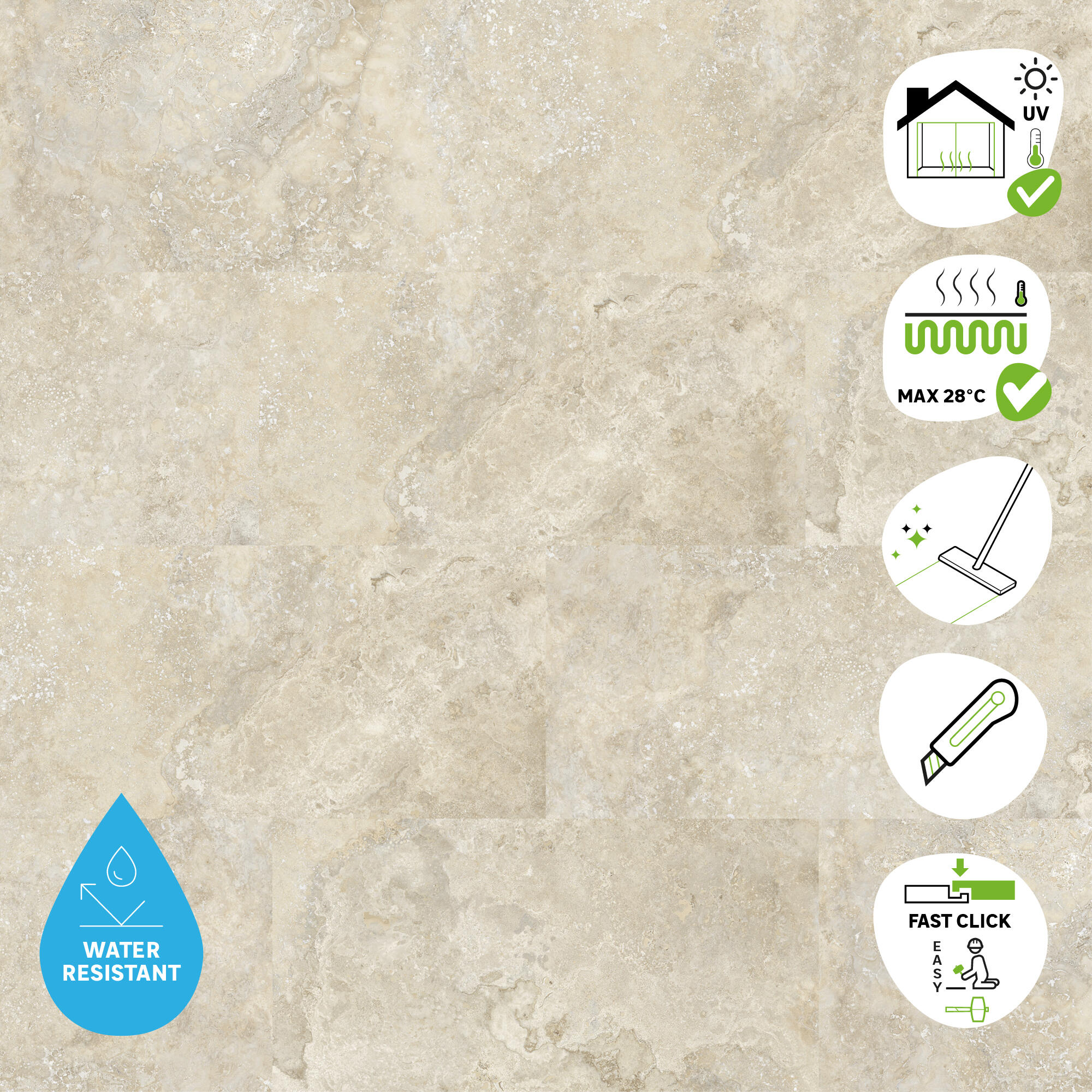 Pavimento SPC Lakos travertino Sp 4.5 mm ARTENS 1.67 m² - 8