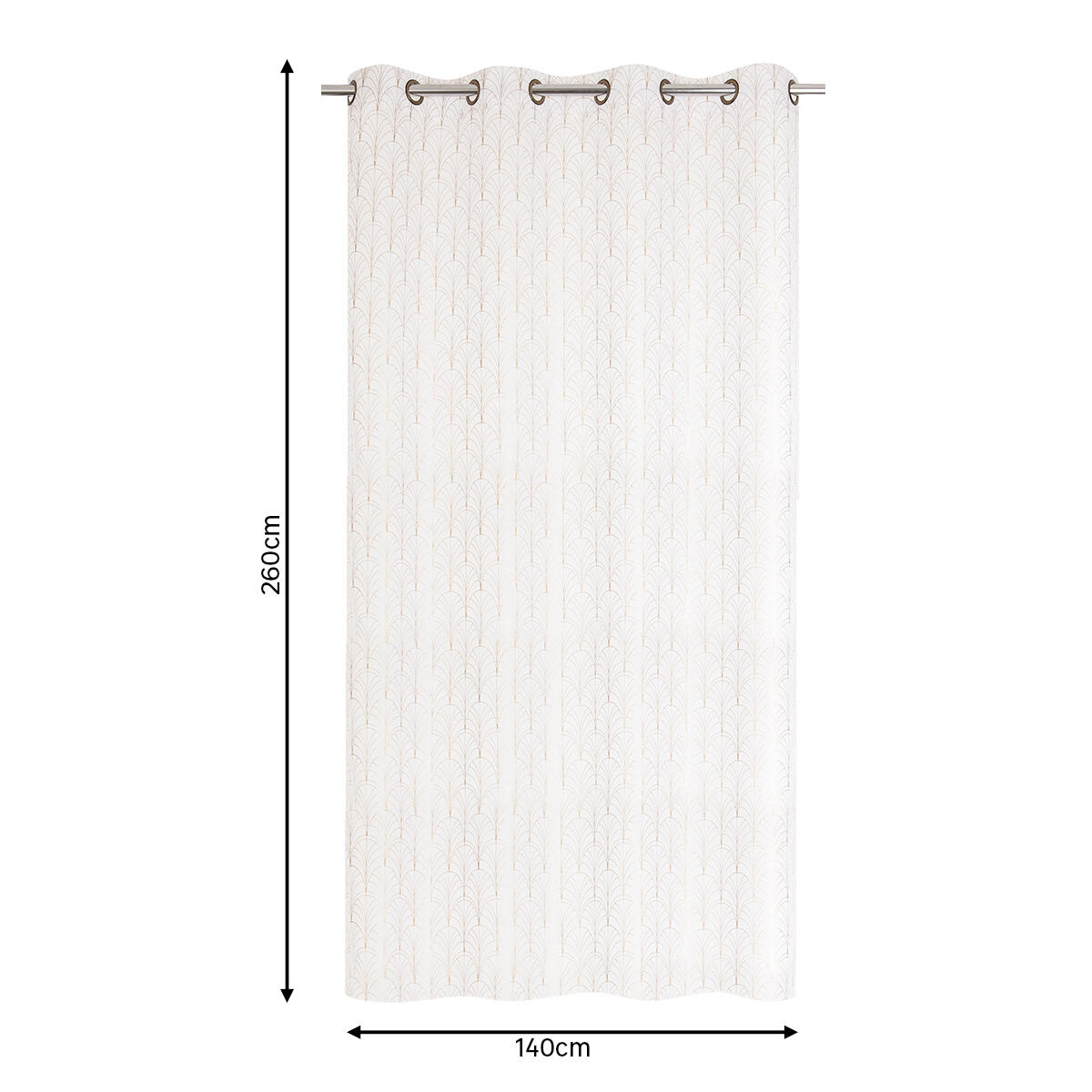 Cortinado ilhós Tamara 140x260cm branco ouro - 7