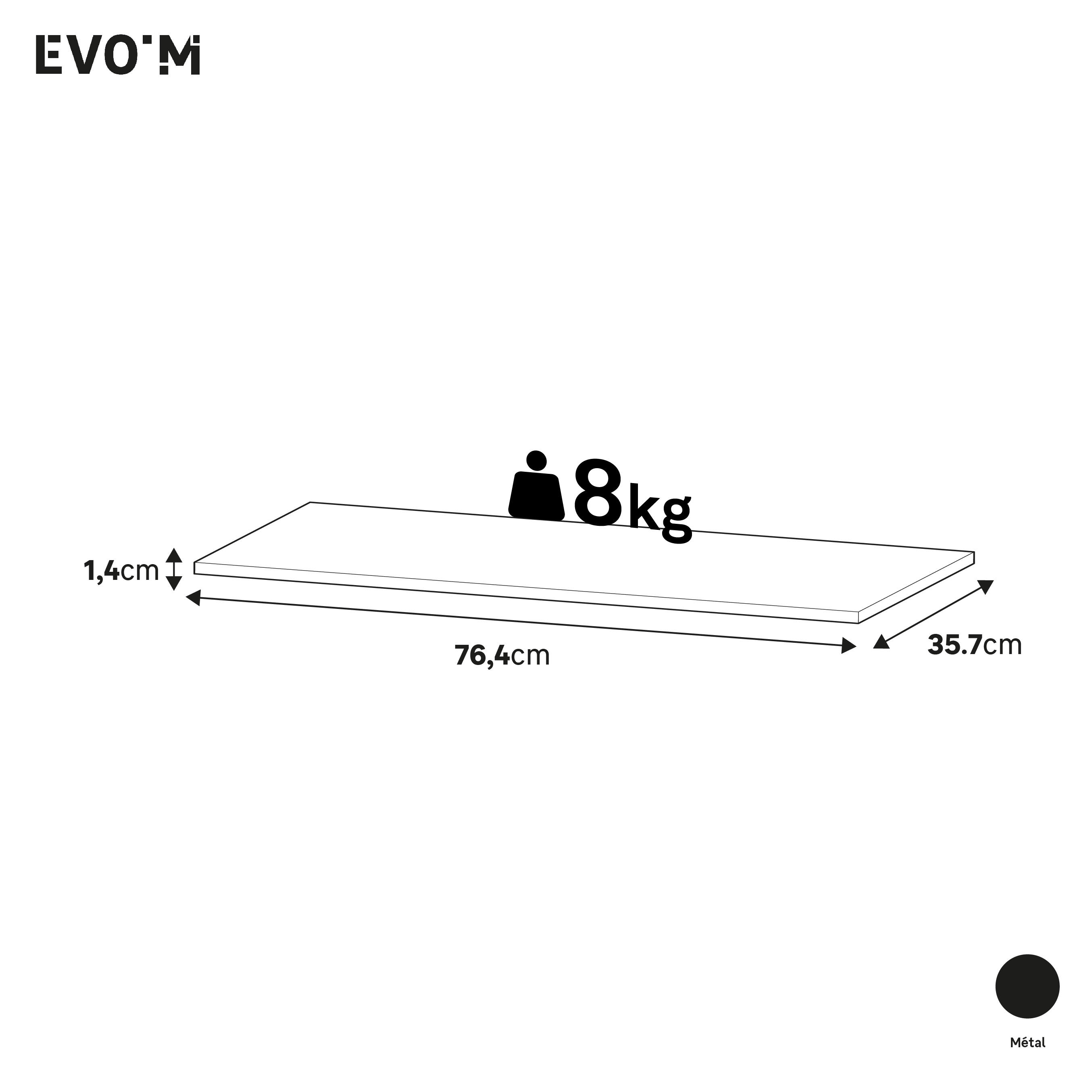 Etagère à chaussures métal SPACEO Evo'M pour caisson L.80 x P.38 cm - 2