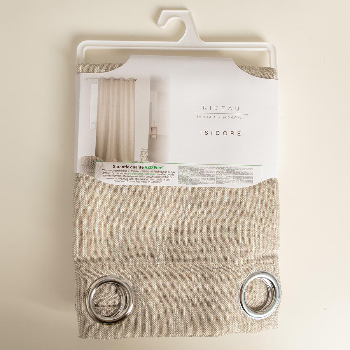 Cortinado ilhós Isidore 140x240cm taupe - 5