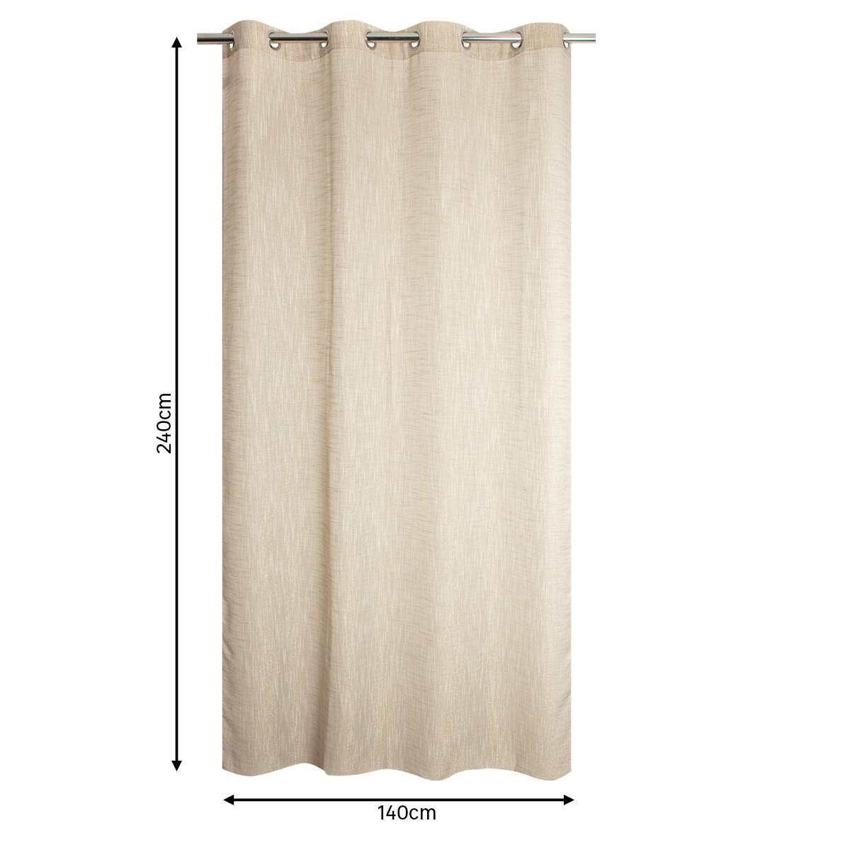 Cortinado ilhós Isidore 140x240cm taupe - 4