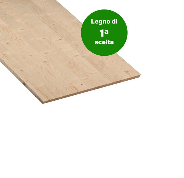 Tavola lamellare in legno di abete, 1° scelta L 50 x 200 cm x Sp 18 mm