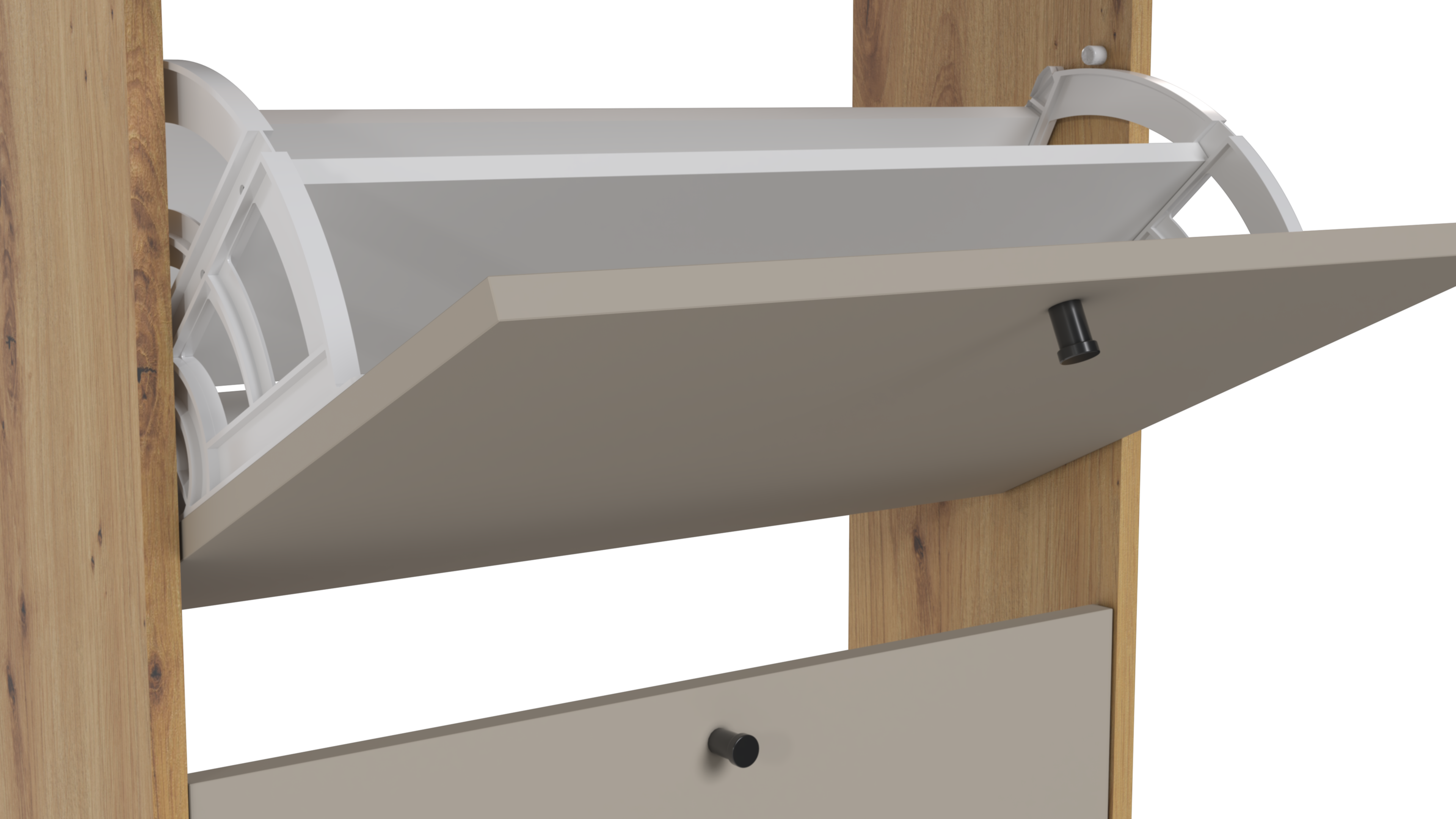 Sapateira 3 portas 8 pares 113x69x24,6 cm carvalho/branco Home Ardila - 6