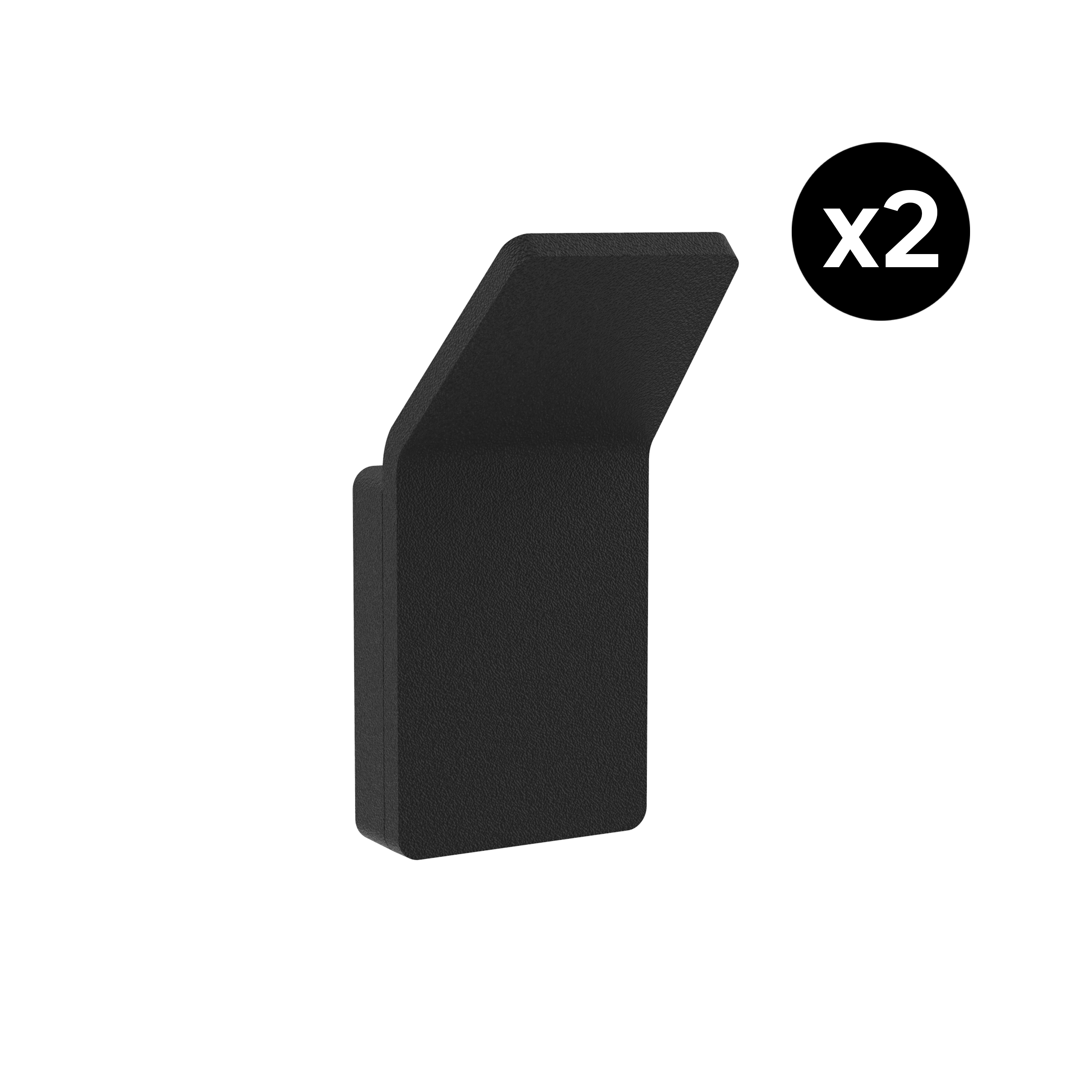 Percha/perchero Studio acero negro  con 2 ganchos - 3