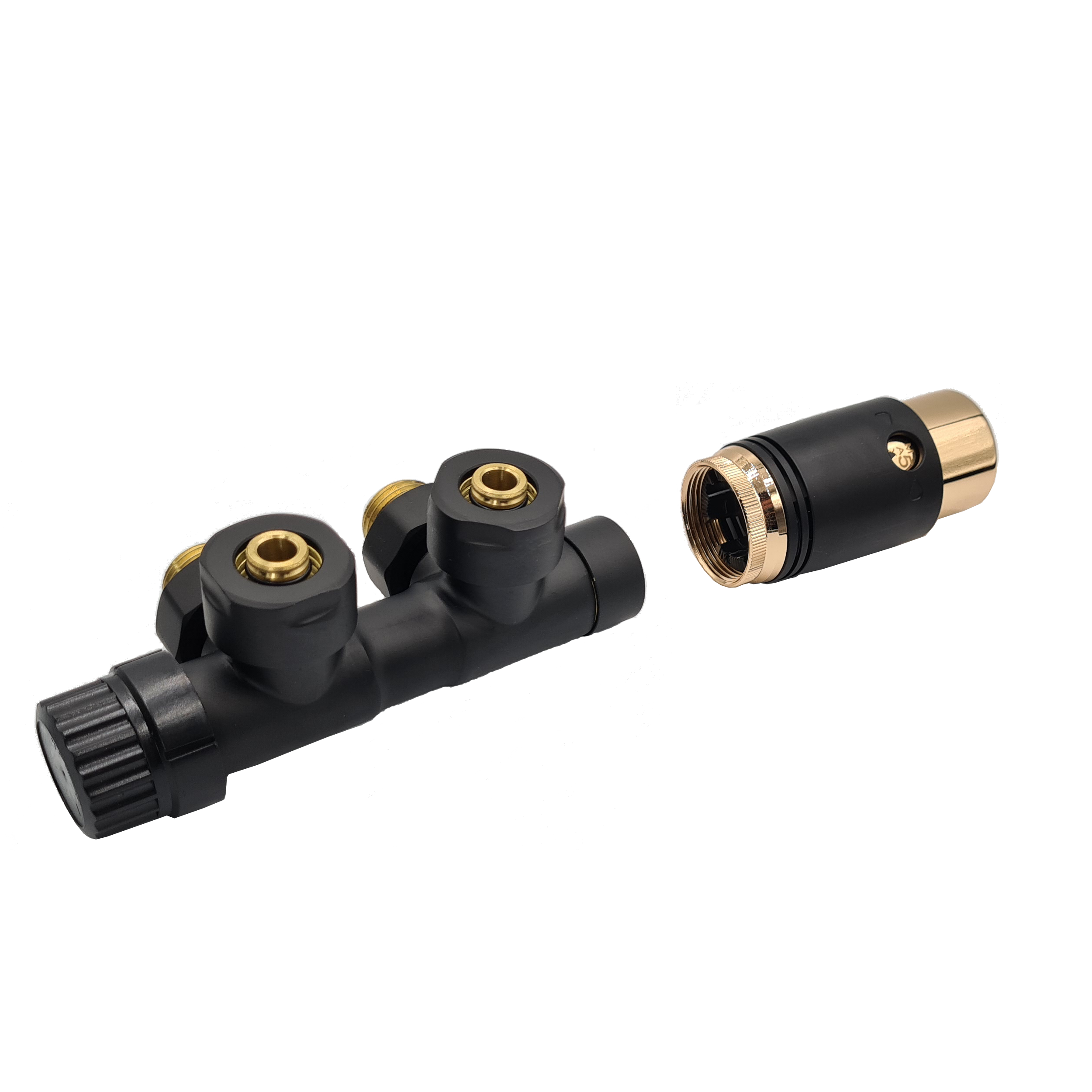 Zestaw termostatyczny PROV DUOPLEX 1/2" czarno złoty INVENA