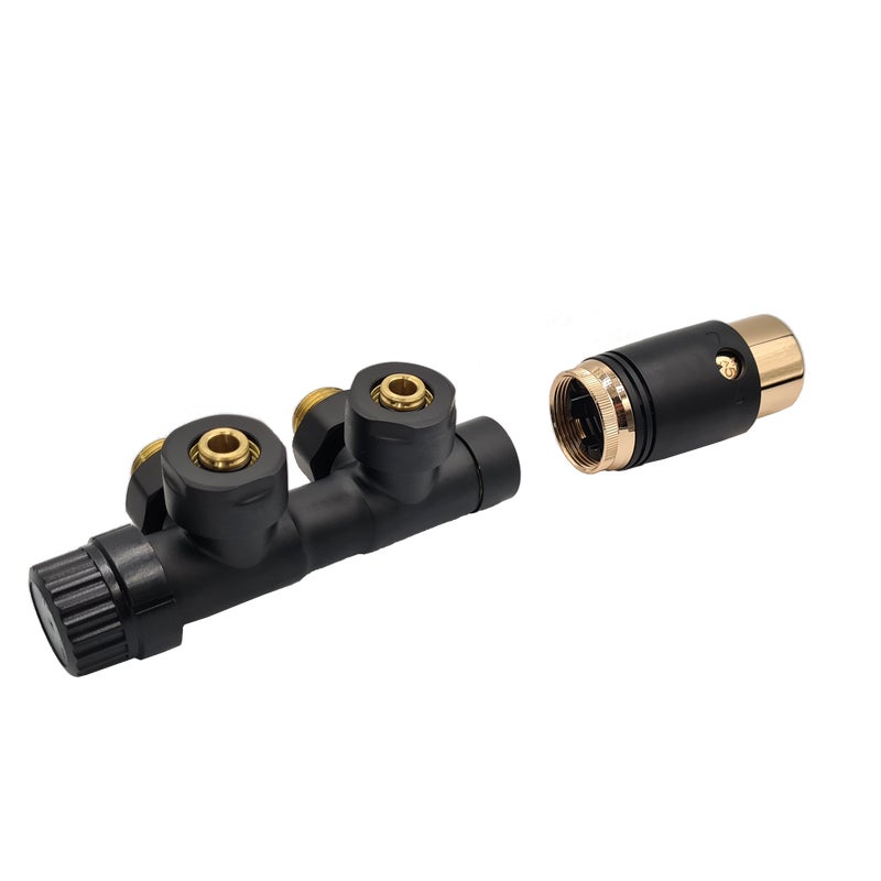 Zestaw termostatyczny PROV DUOPLEX 1/2" czarno złoty INVENA