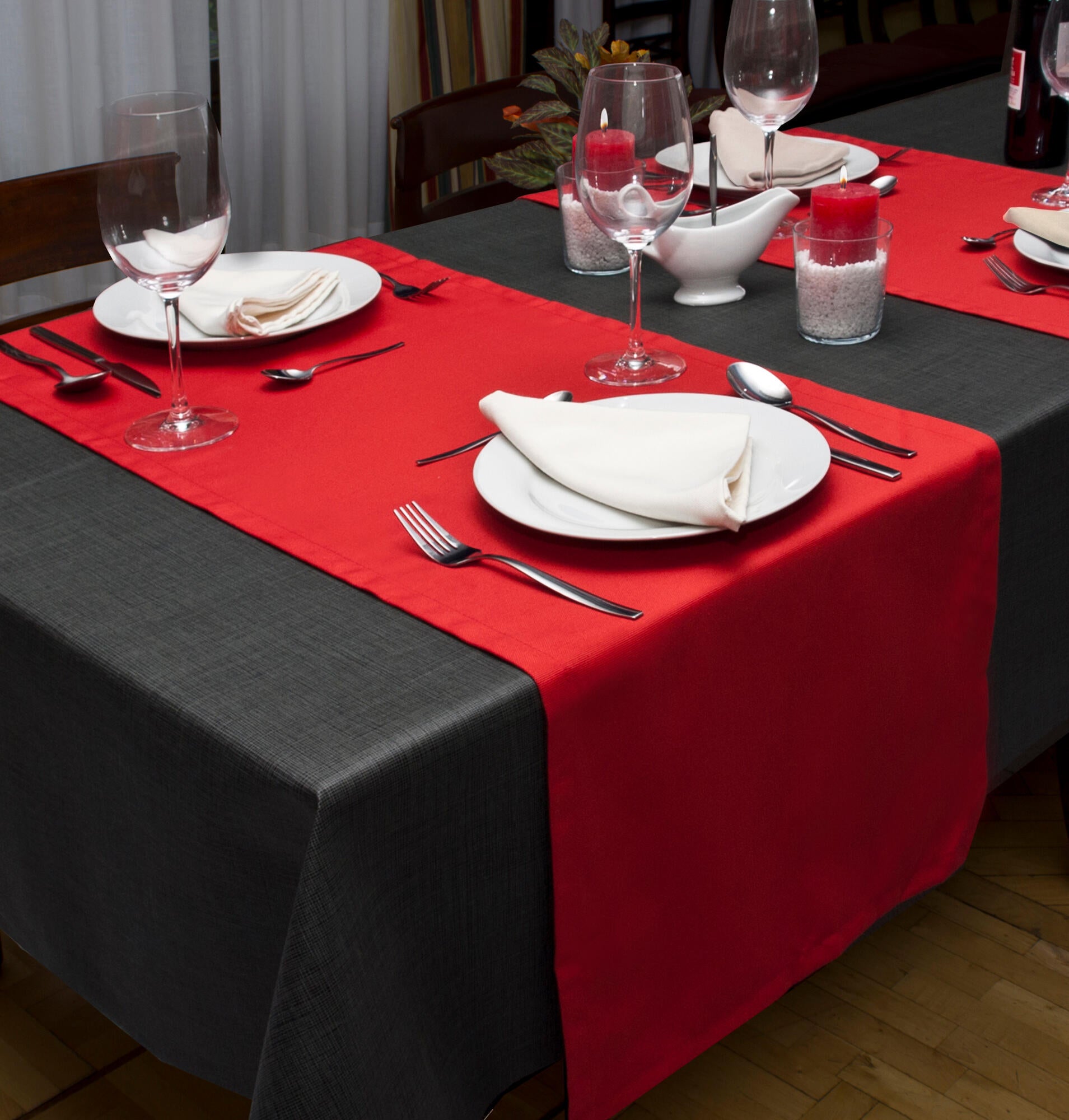 Camino textil mesa 140x40 cm rojo