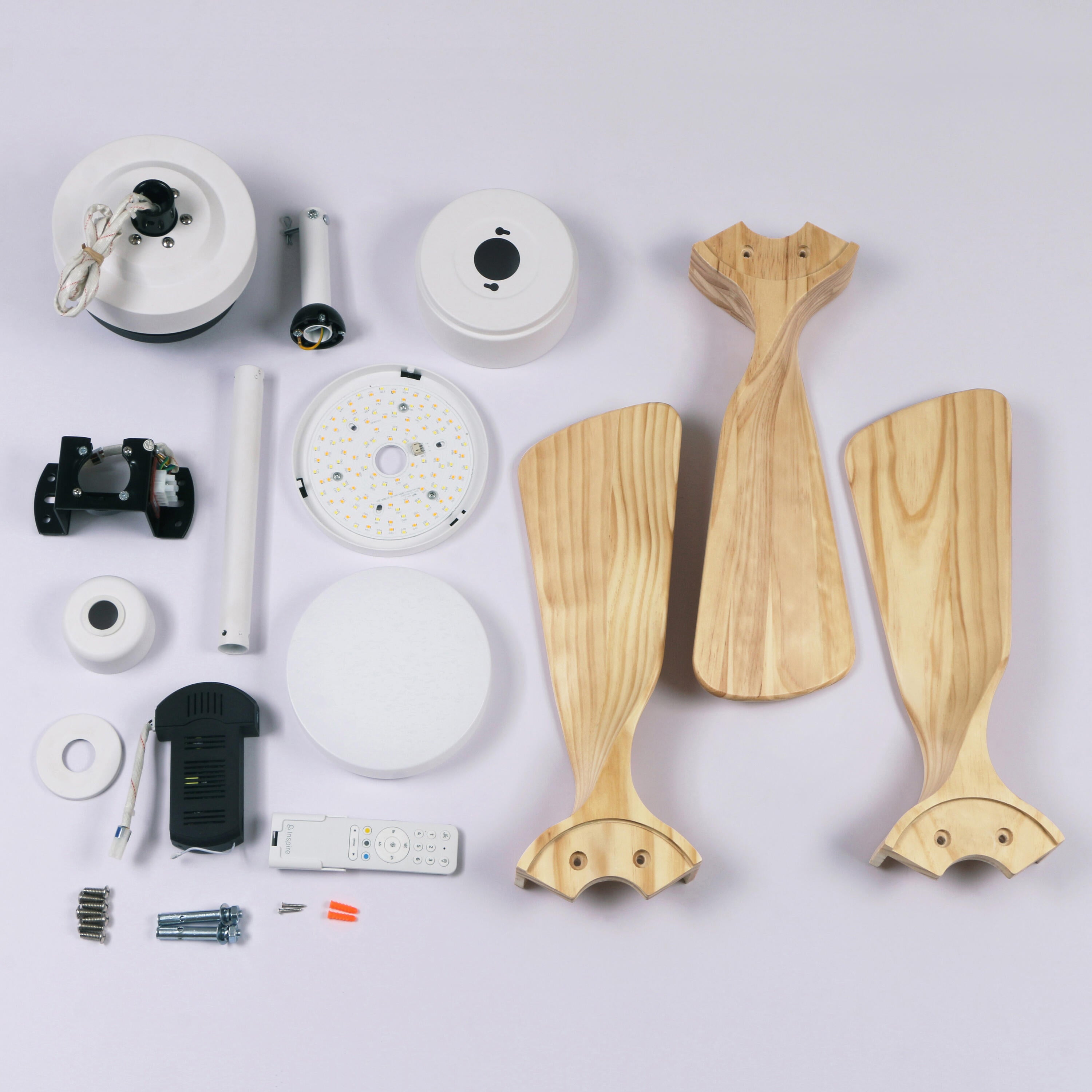 Ventilador de techo con luz silencioso DC Inspire Chris beige/blanco 91 cm - 12