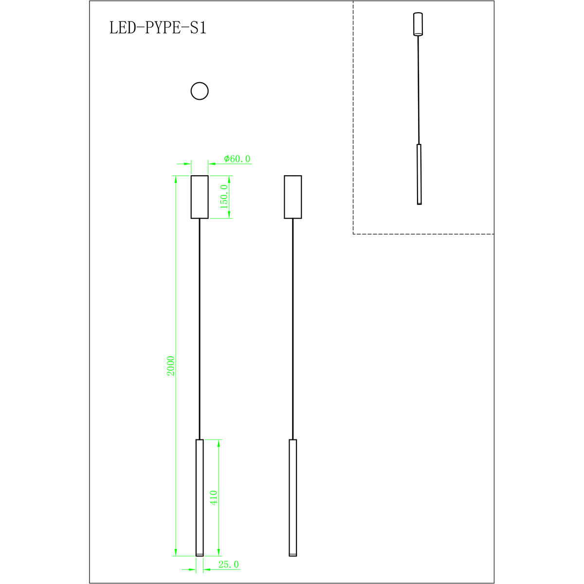 Lampadario LED moderno Pype bianco Ø2.5cm, luce con 3 temperature di colore, LUCE AMBIENTE DESIGN - 3
