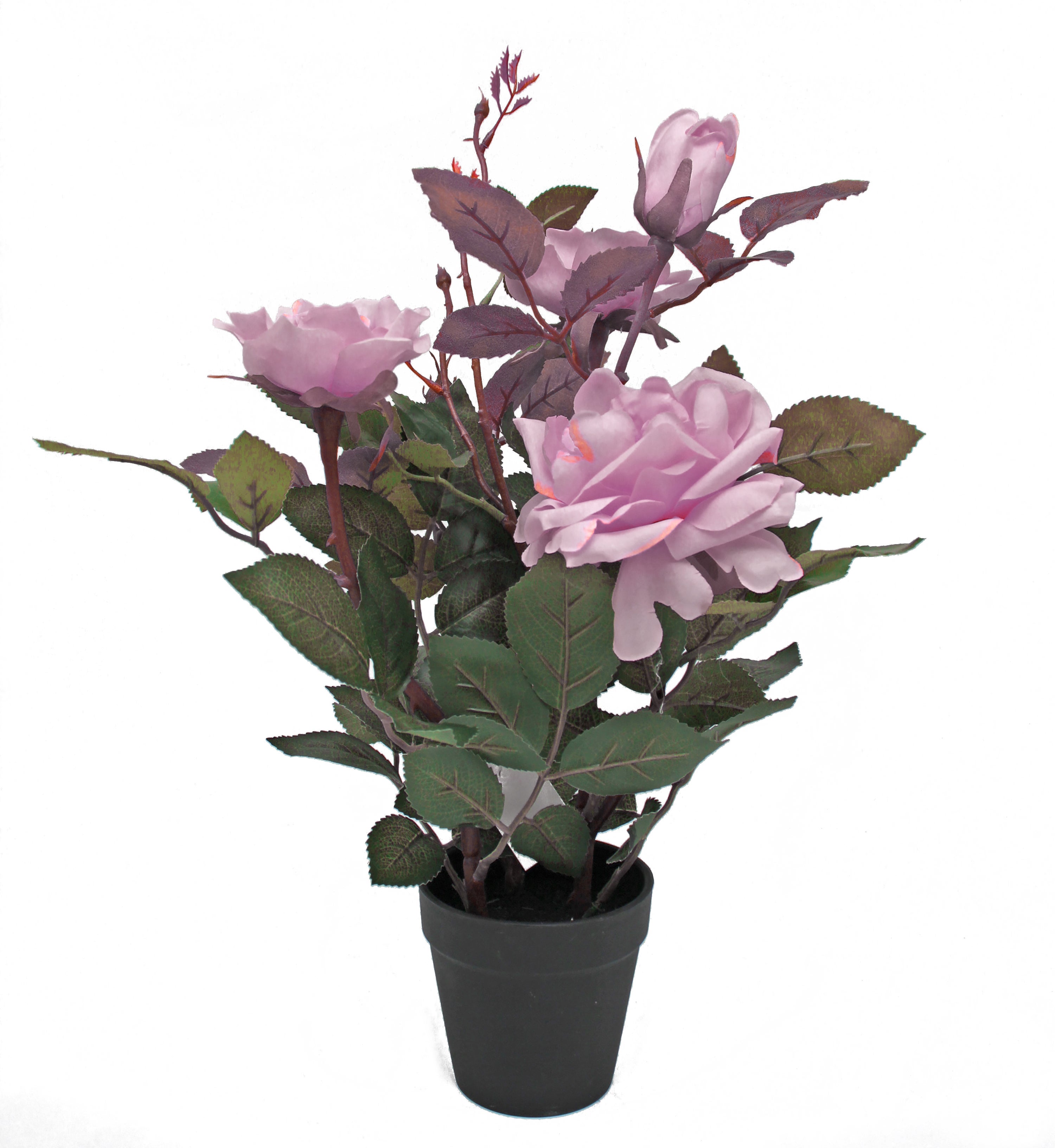 Planta artificial en maceta rosal de 40 cm de altura