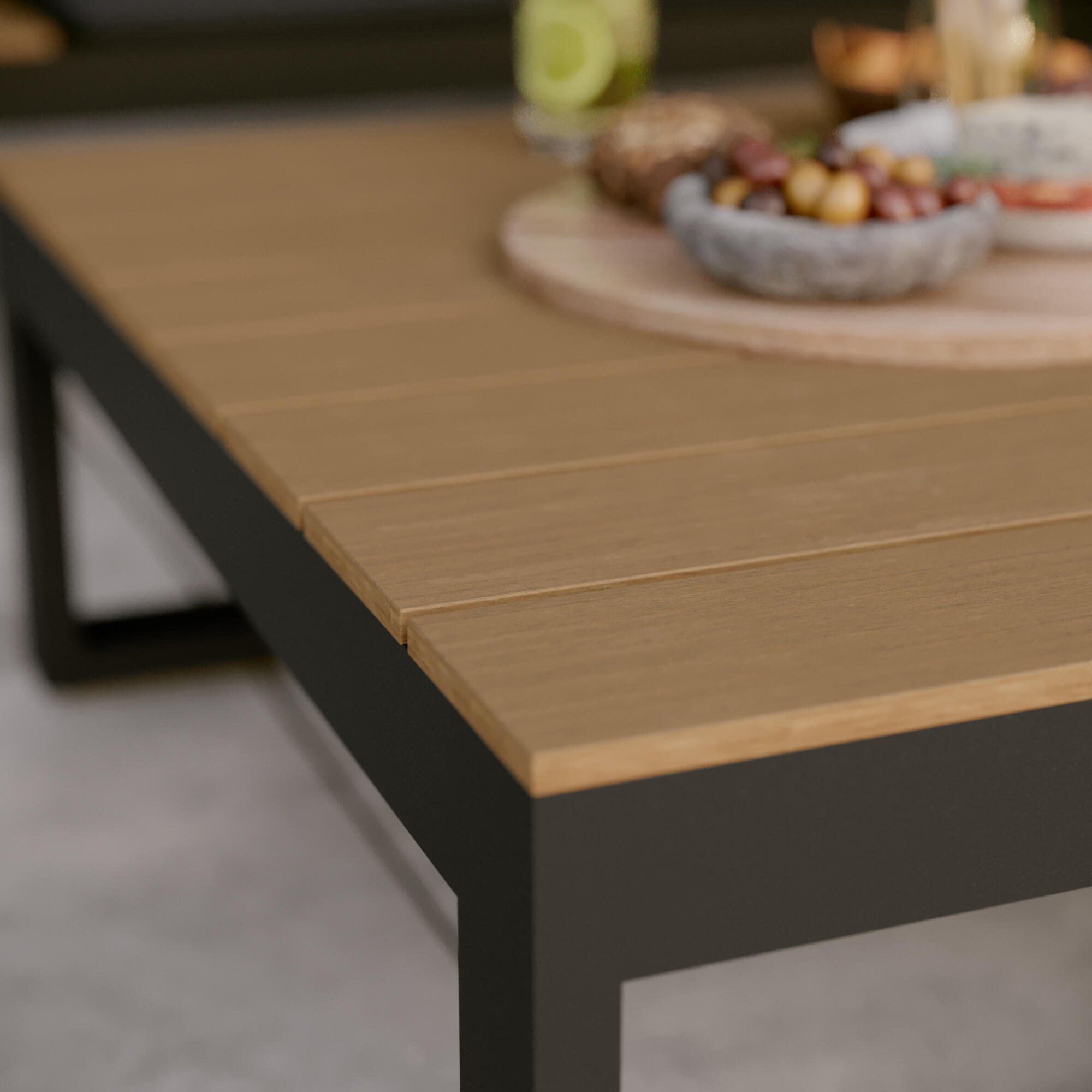 Salon bas d'angle en aluminium gris et polywood Clara NATERIAL - 6
