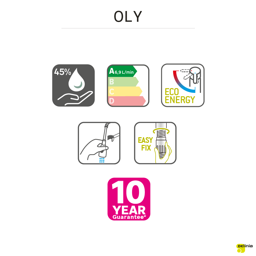 Mitigeur de cuisine avec douchette DELINIA Oly noir / chrome - 12