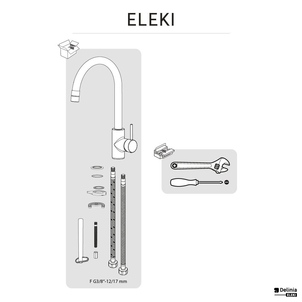 Robinet de cuisine avec bec flexible DELINIA Eleki noir - 11