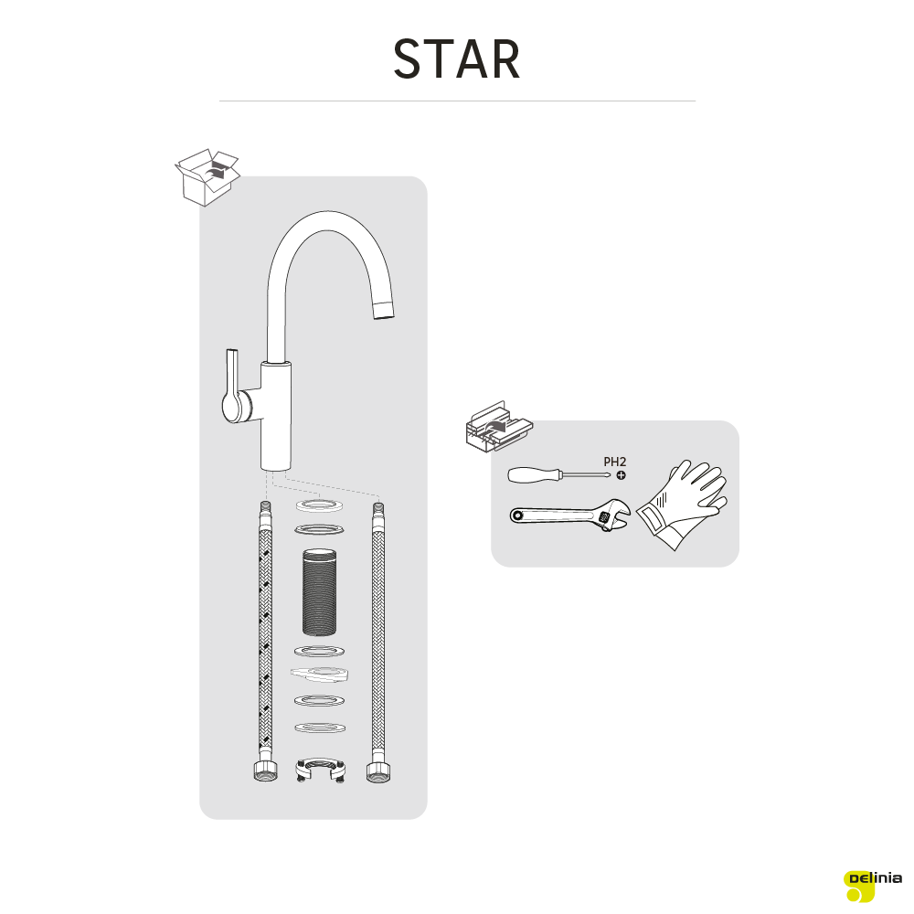 Torneira de bancada Star cromada Delinia - 10
