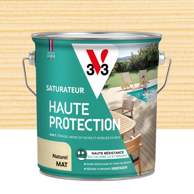 Saturateur pour bois extérieur V33 Haute protection naturel mat 2.5 l