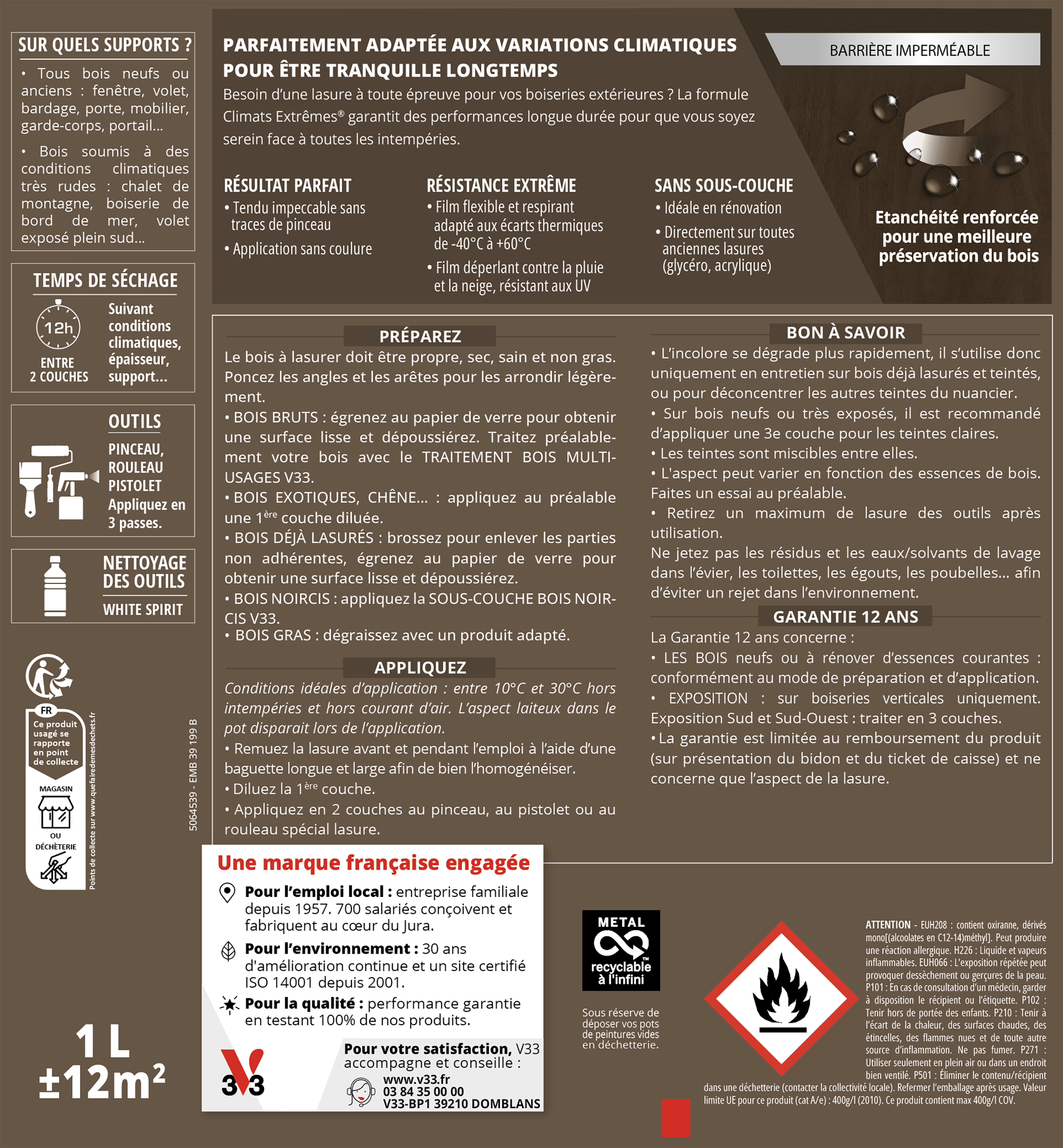 Lasure V33 Climats extrêmes® 12 ans chêne clair satiné 5 l - 4