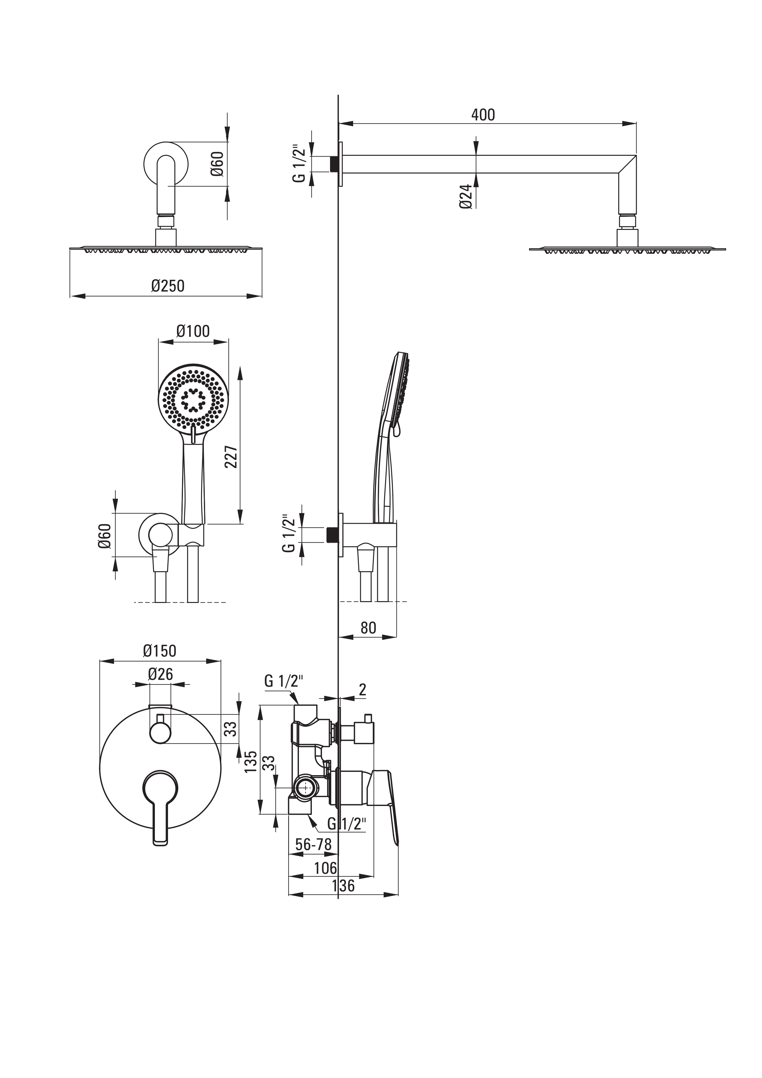 System podtynkowy czarny Cejlo Deante - 2