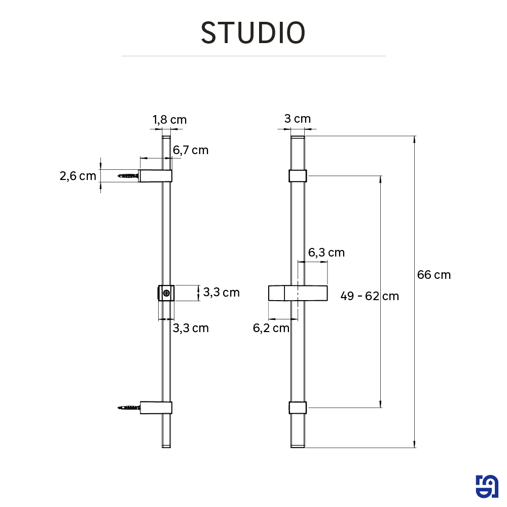 Barre douche SENSEA Studio 60 cm noir - 6