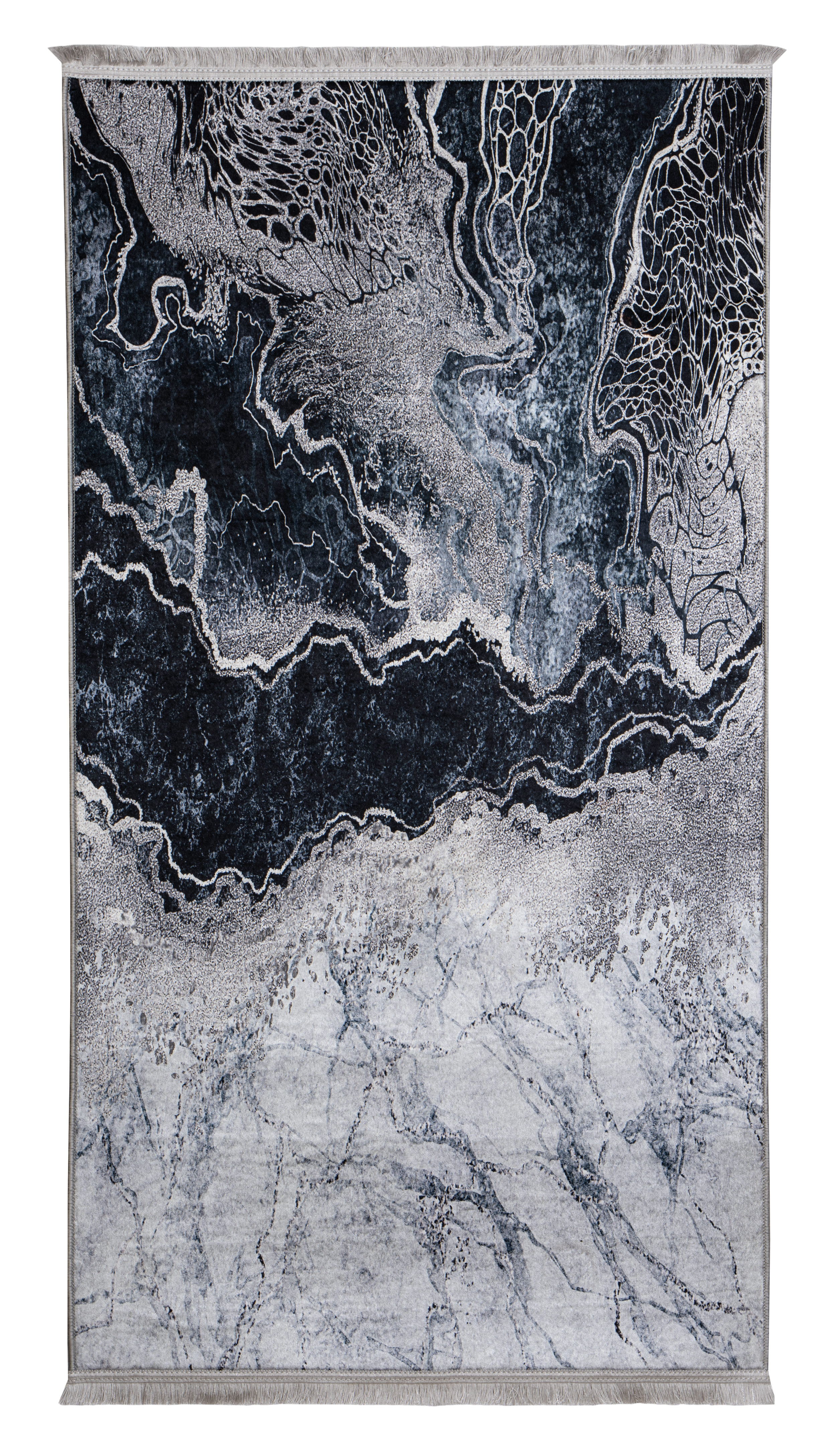 Dywan z frędzlami Ibar srebrny 120 x 160 cm