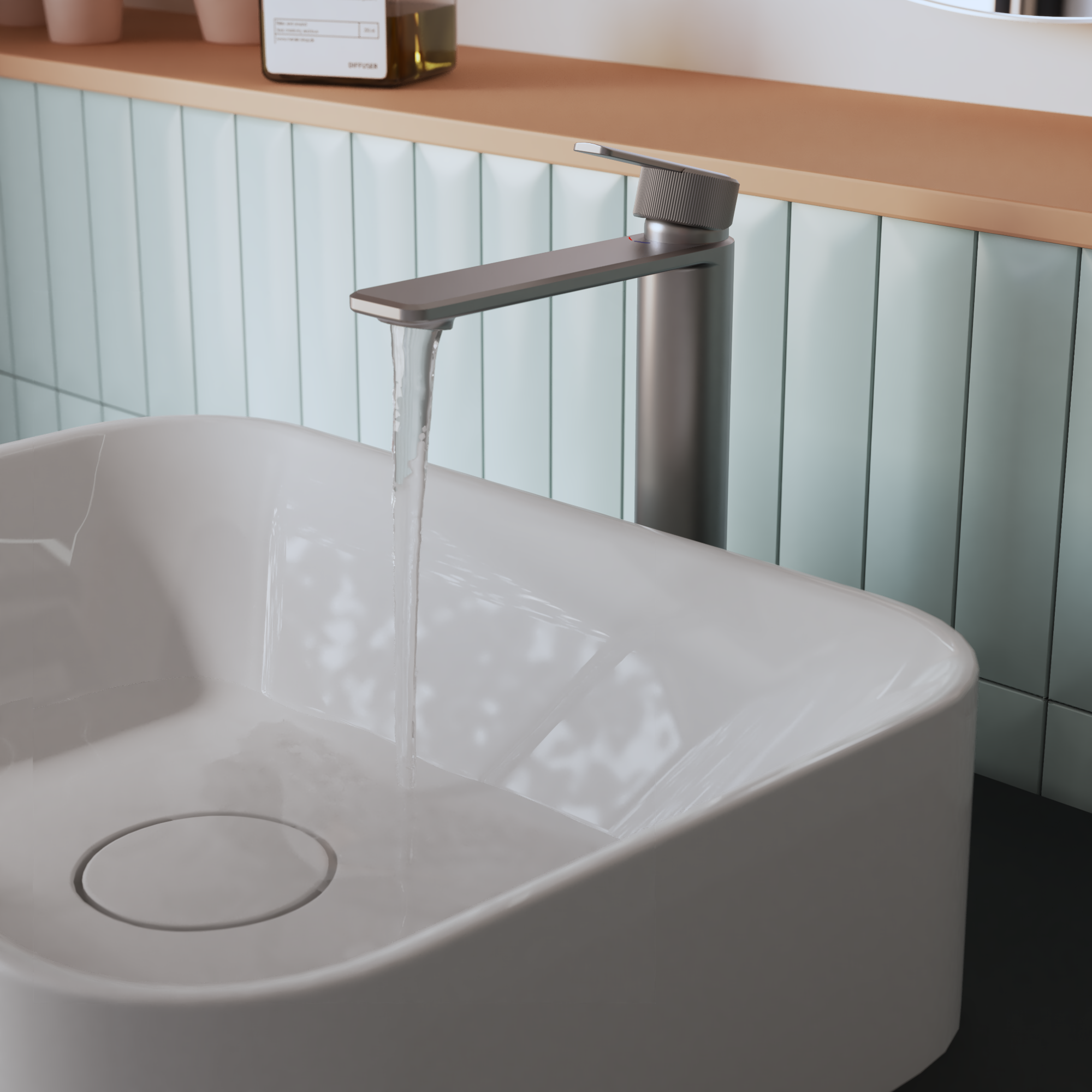 Mitigeur de lavabo chrome brossé, SENSEA Neo XXL Leroy Merlin