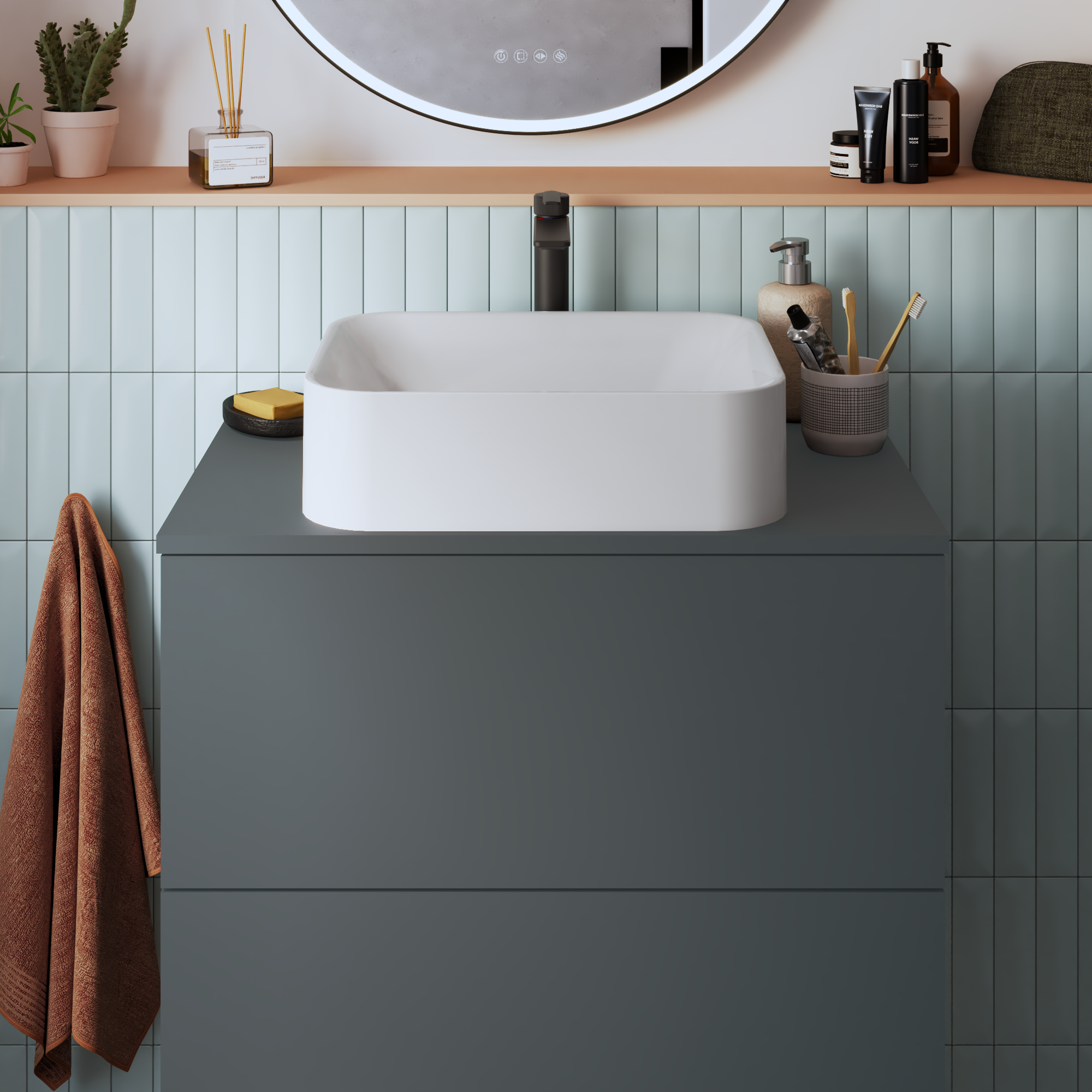 Torneira de lavatório cano alto preto Sensea Neo - 3