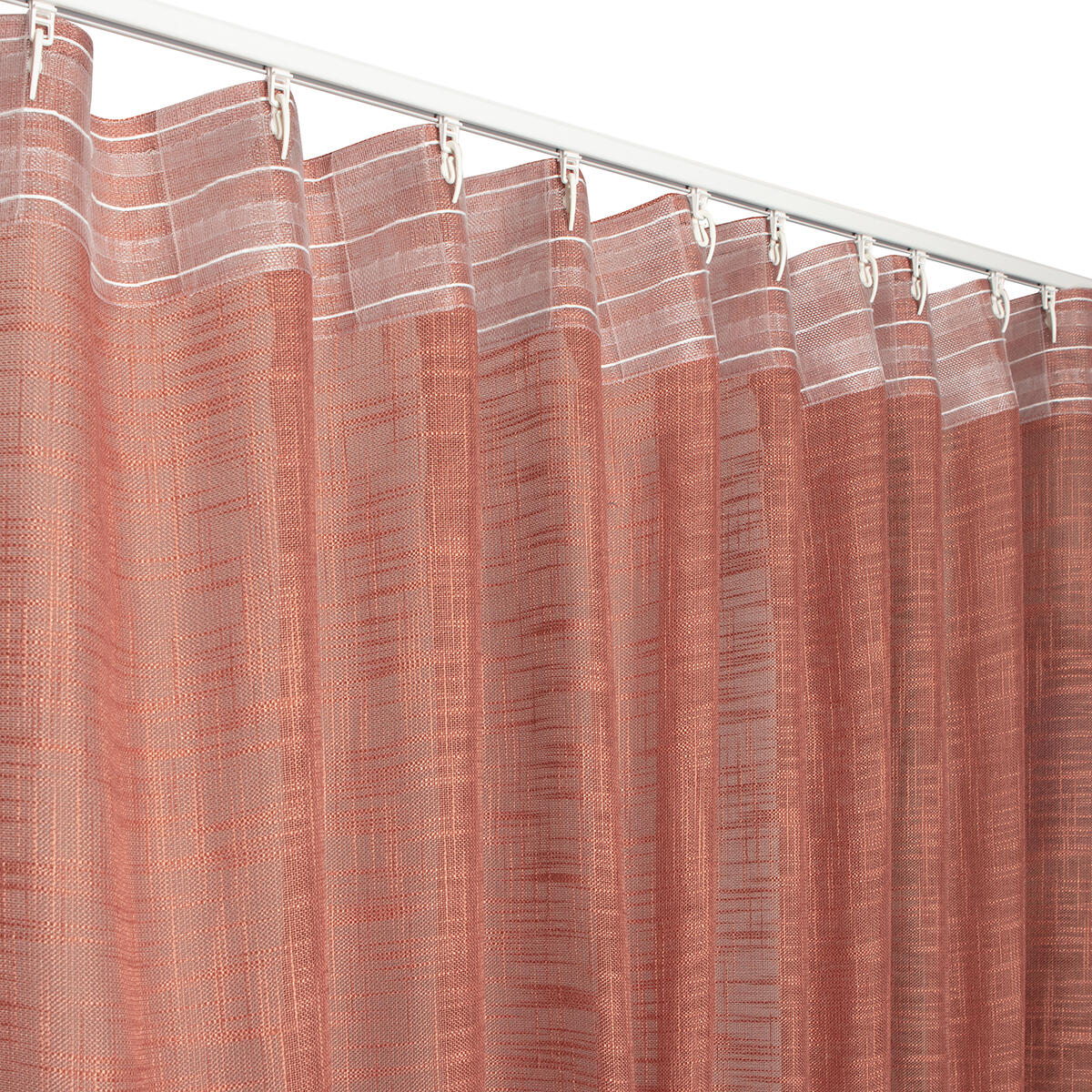 Cortinado fita e/ou presilha Arden 200x280cm vermelho terra - 4