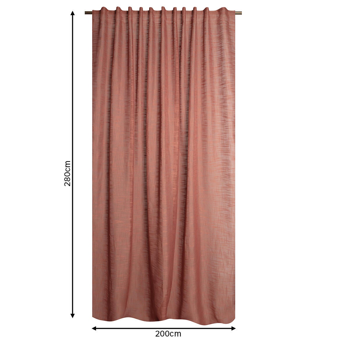 Cortinado fita e/ou presilha Arden 200x280cm vermelho terra - 7