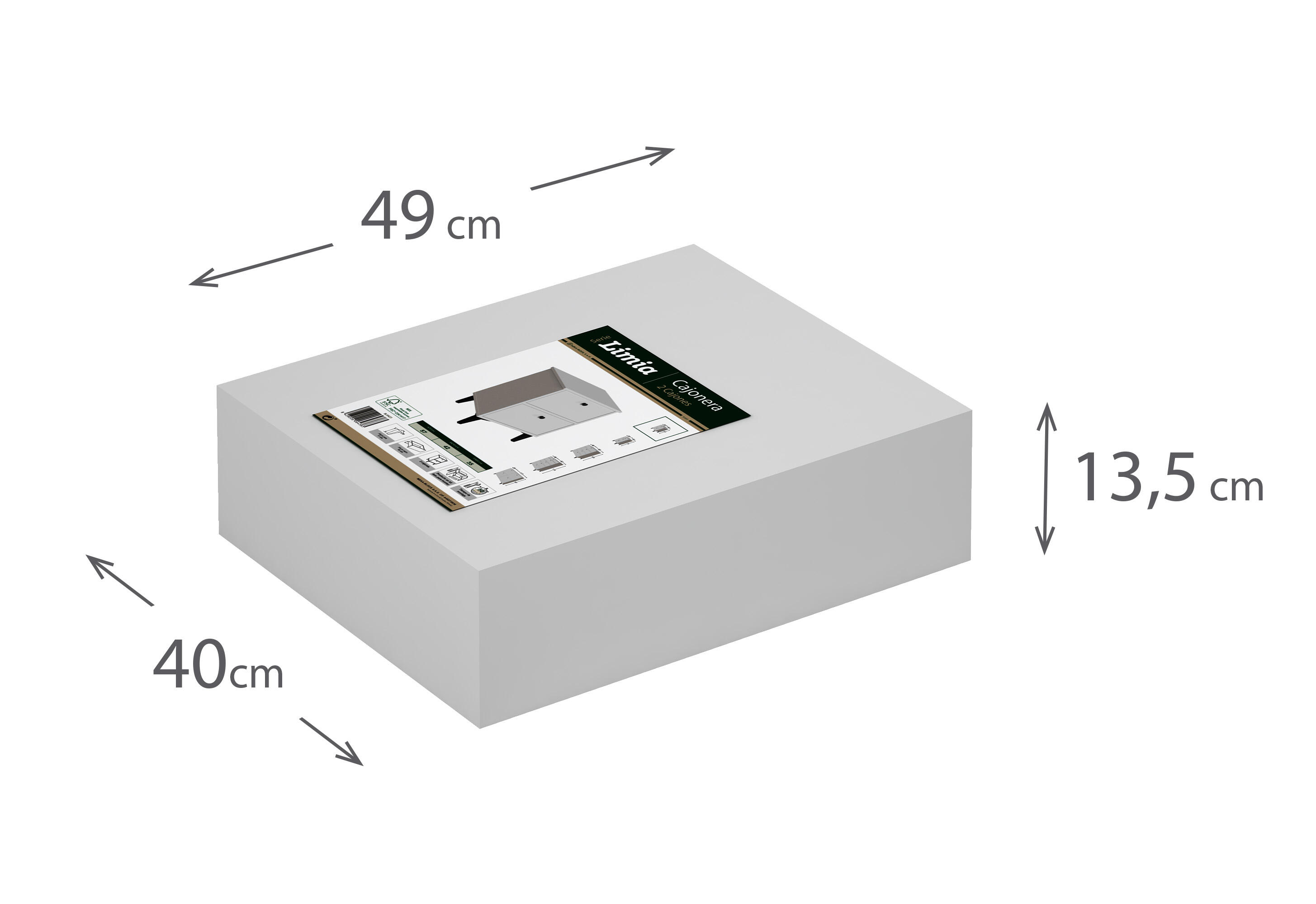 Mesinha de cabeceira 56,9x40x34 cm 2 gavetas branco Noche Limia - 7