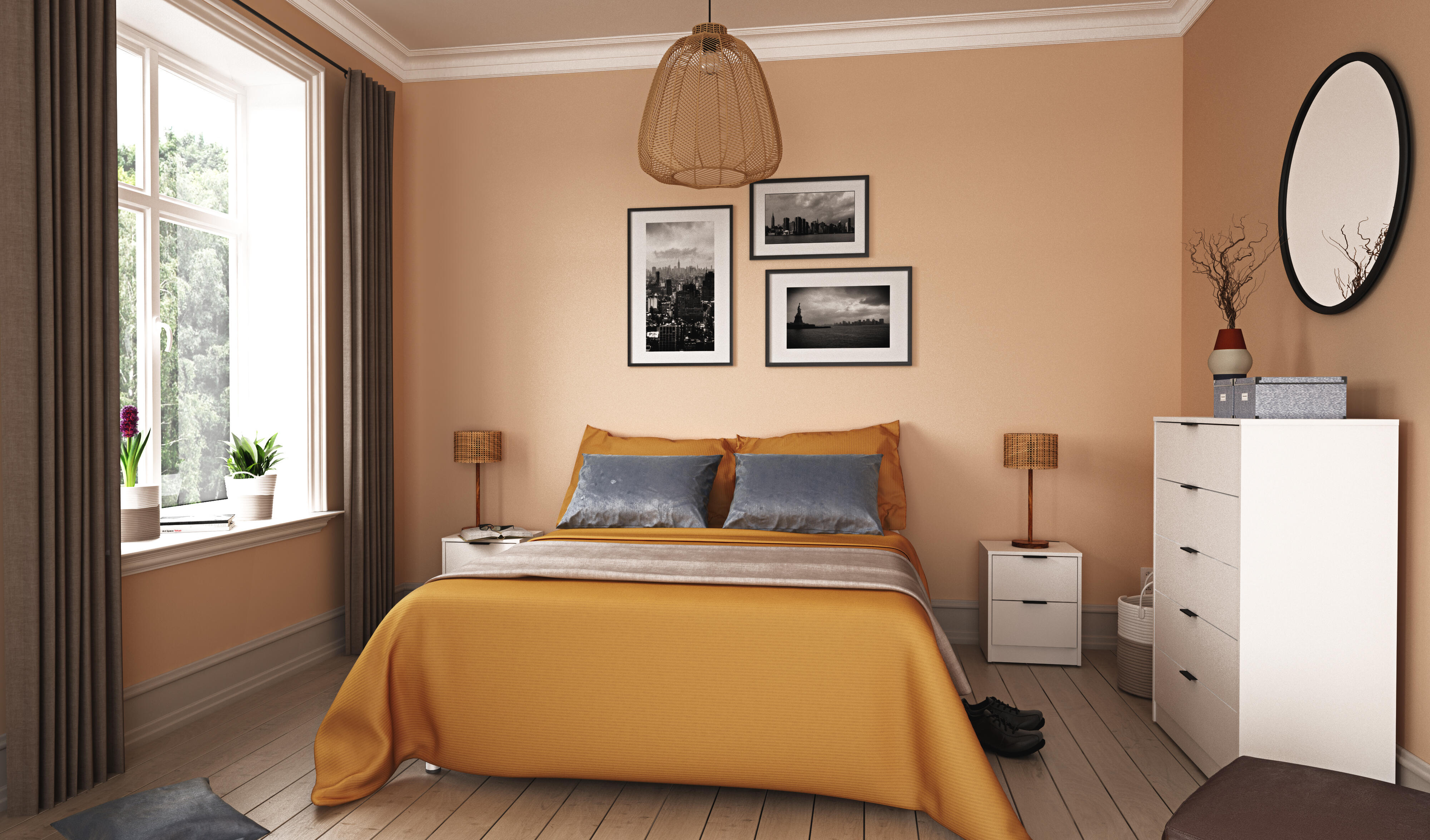 Cómoda Home Deva blanca con 5 cajones de 80x111x40 cm - 2