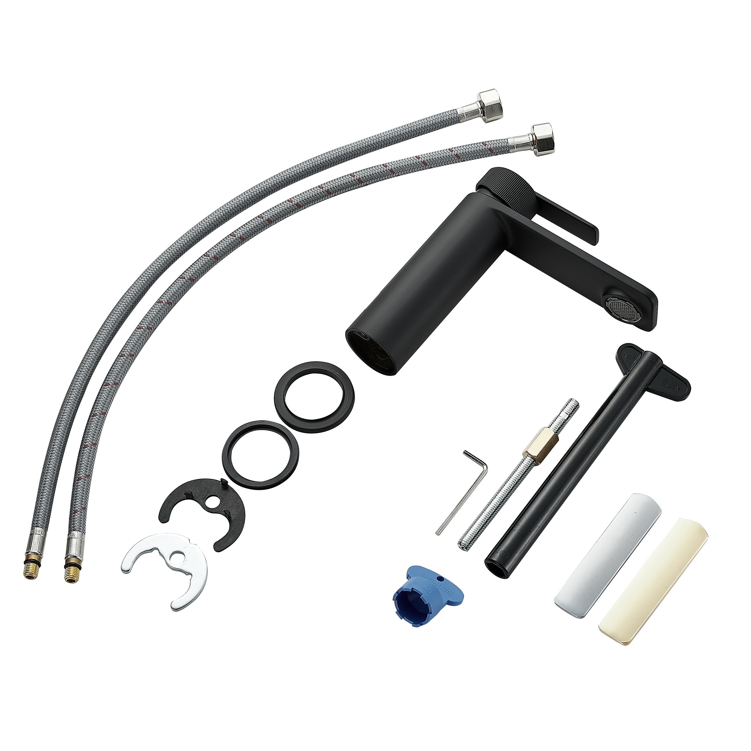 Grifo de lavabo SENSEA Neo monomando negro mate. Apertura en frío. Latón - 13