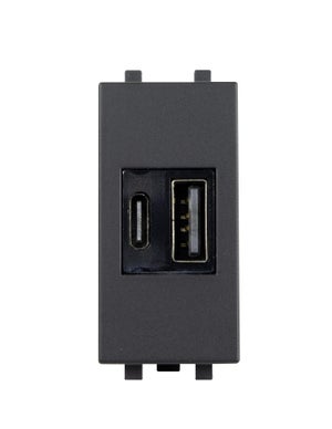 Presa Elettrica Da Parete Con USB-C E USB-A 2 Prese AC 15A Bianca Kwenterprise