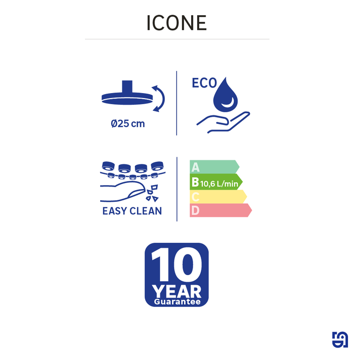 cabeça chuveiro icone cromado 25cm 