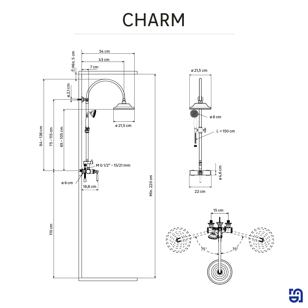 Kolumna prysznicowa Charm Sensea - 4