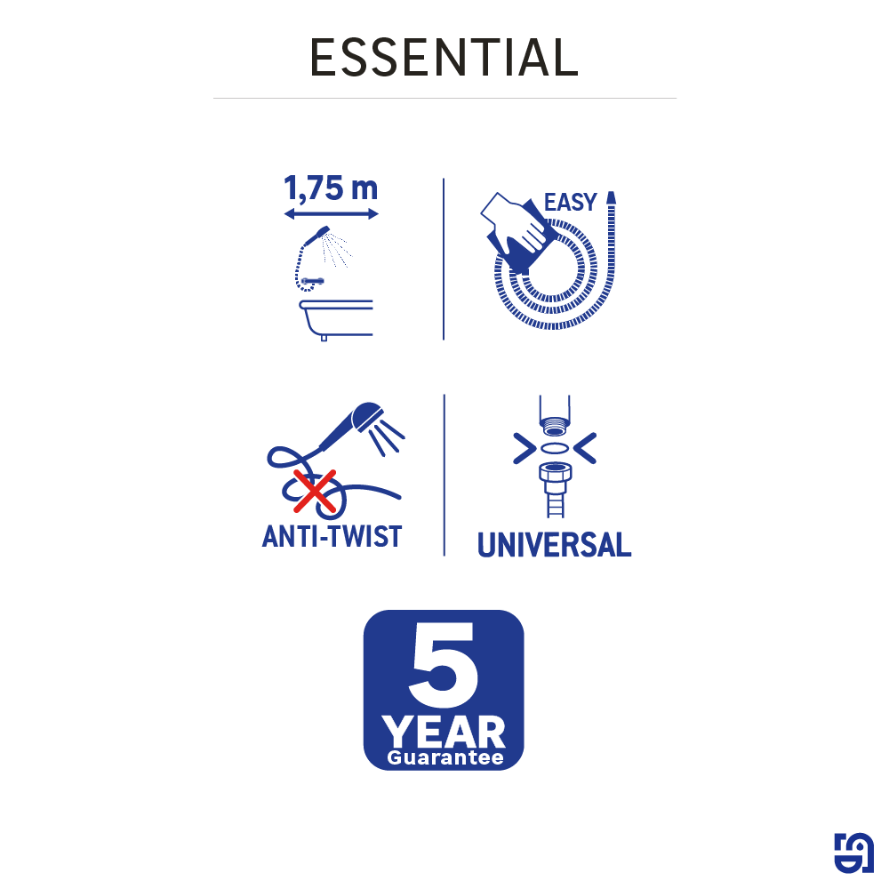 Flexible de douche L.175 cm or, SENSEA Essential - 3