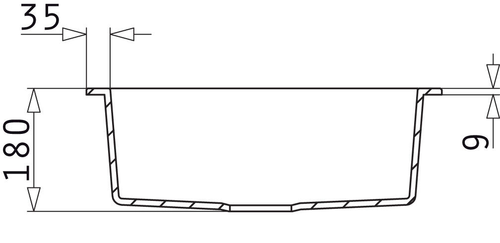 Evier à encastrer 1 cuve, granit et résine,  TETRAGON Noir - 4