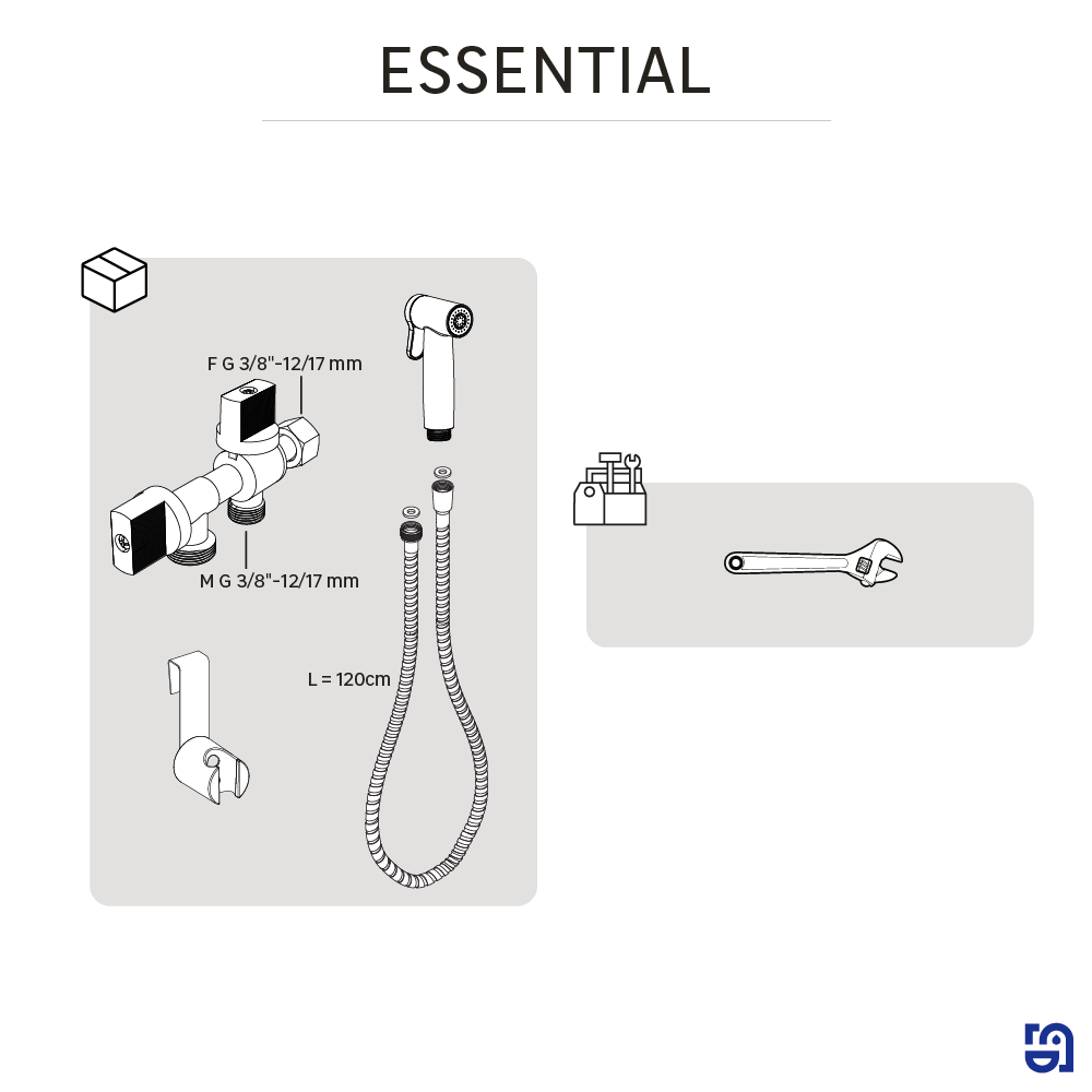 Kit de higiene de banho 11,8 cm cromado Sensea Essential - 10