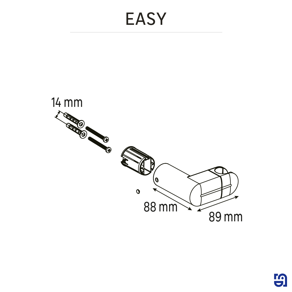 Suporte de duche parede cromado Easy - 4