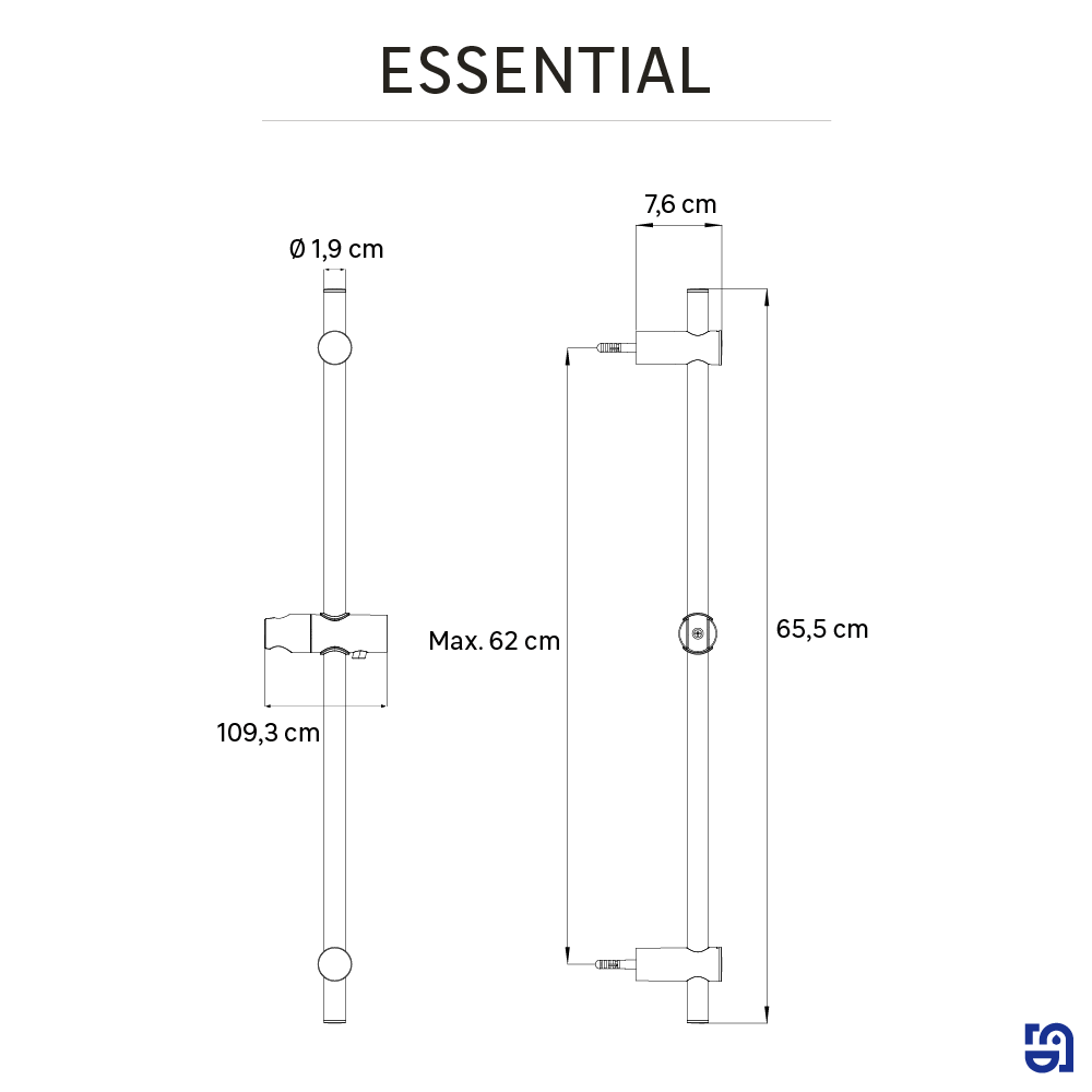 Barra de ducha SENSEA Essential cromado - 3